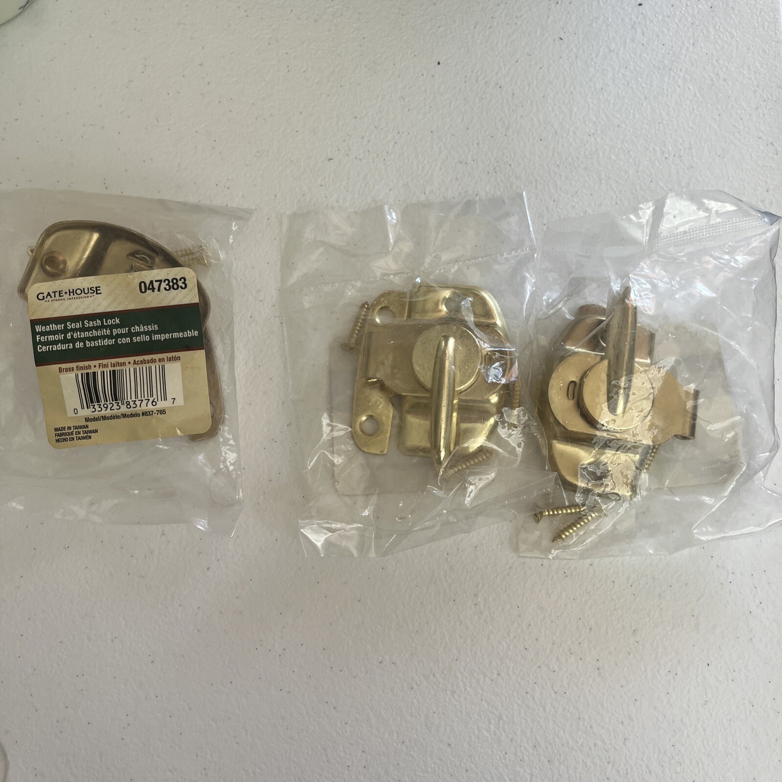 Lot Of 3-Weather Seal Sash Lock - Gate-House- Brass Finish #0047383.