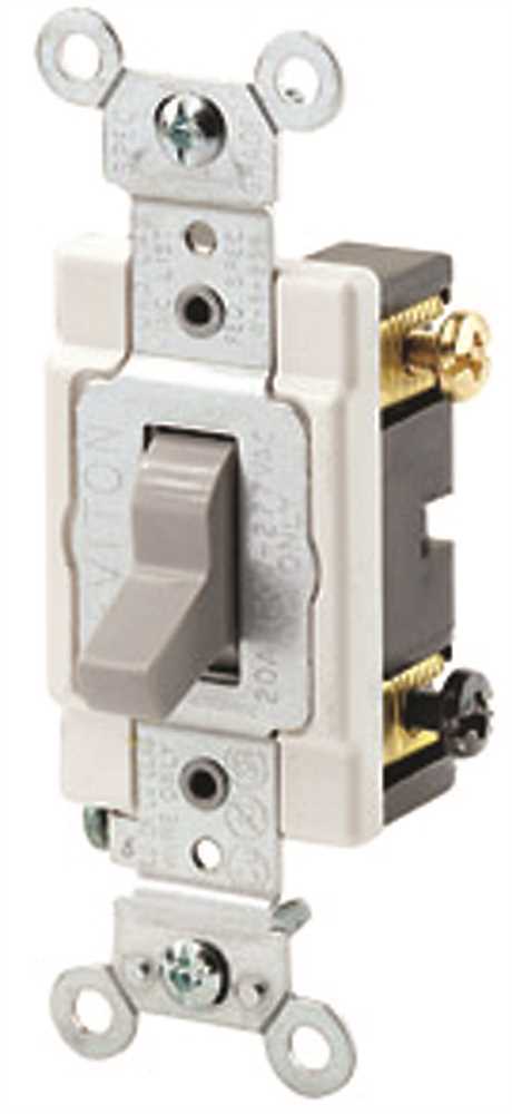 20 Amp, 120-Volt/277 Volt Toggle Double-Pole AC Quiet Switch Commercial Grade Gr