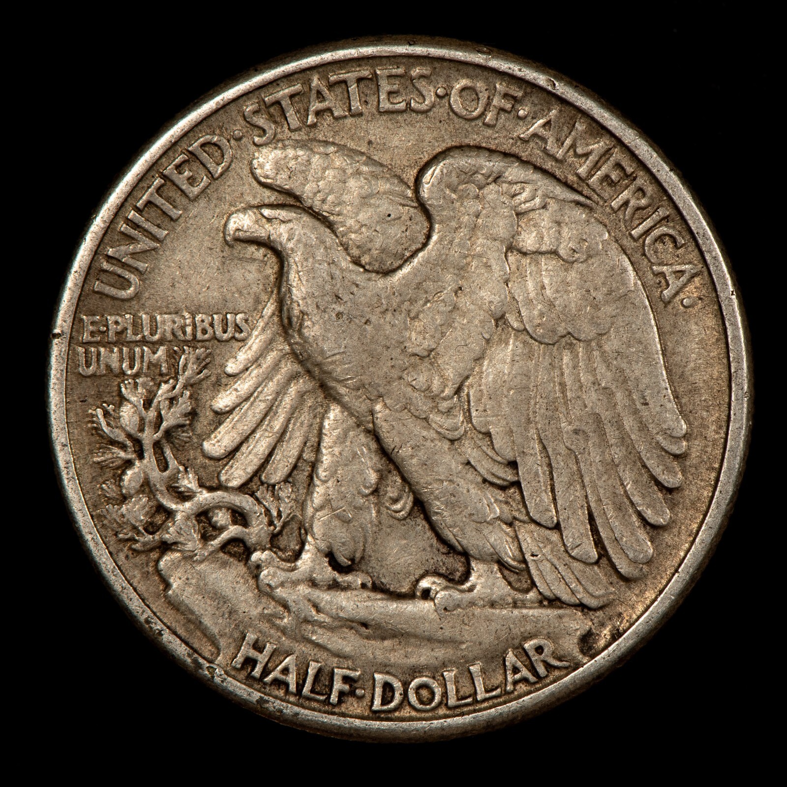 1945 50c Walking Liberty Half Dollar Mint Error Missing Initials - XF/AU - Z5445