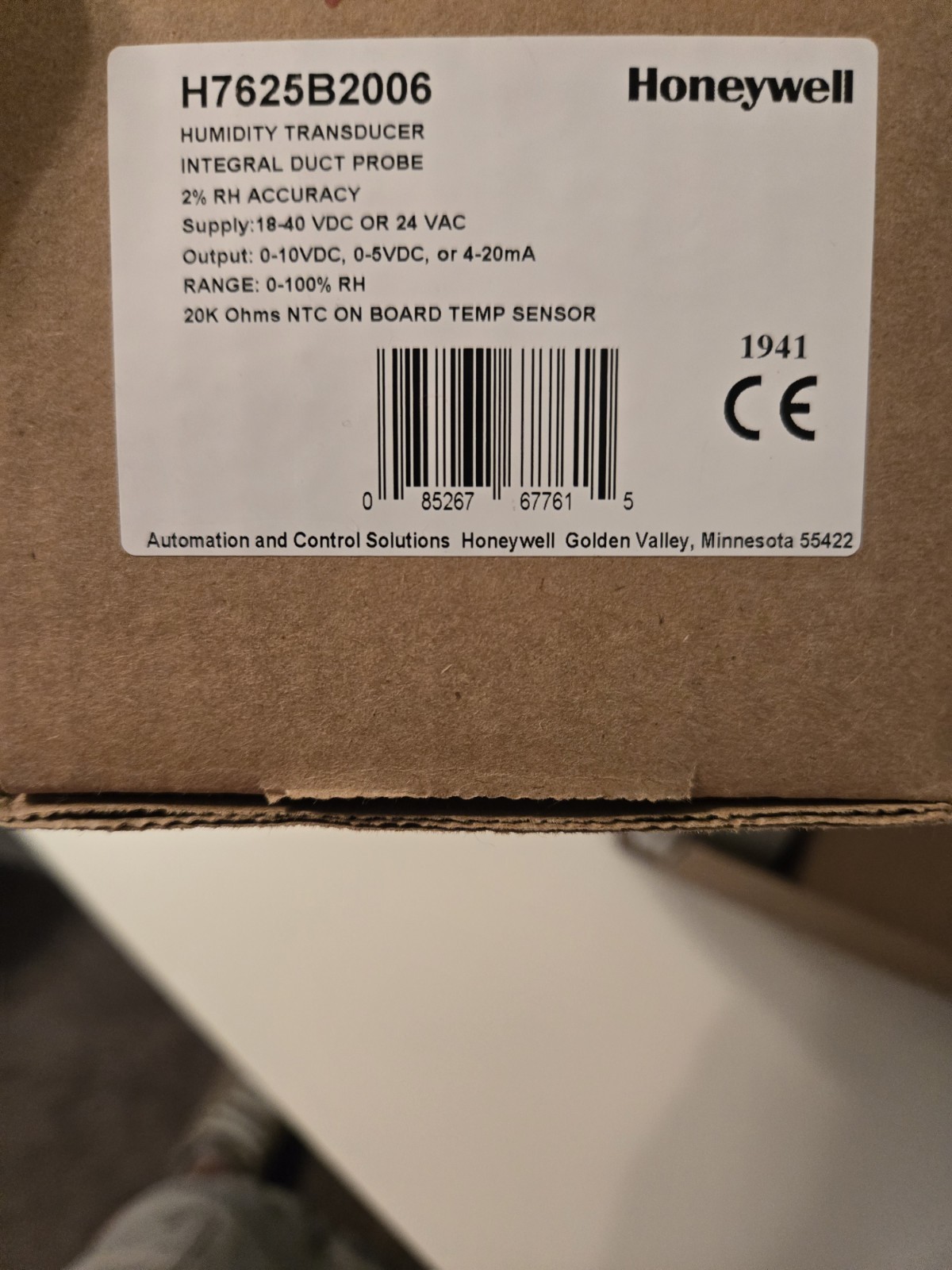 HONEYWELL H7625B2006 (OPEN BOX)