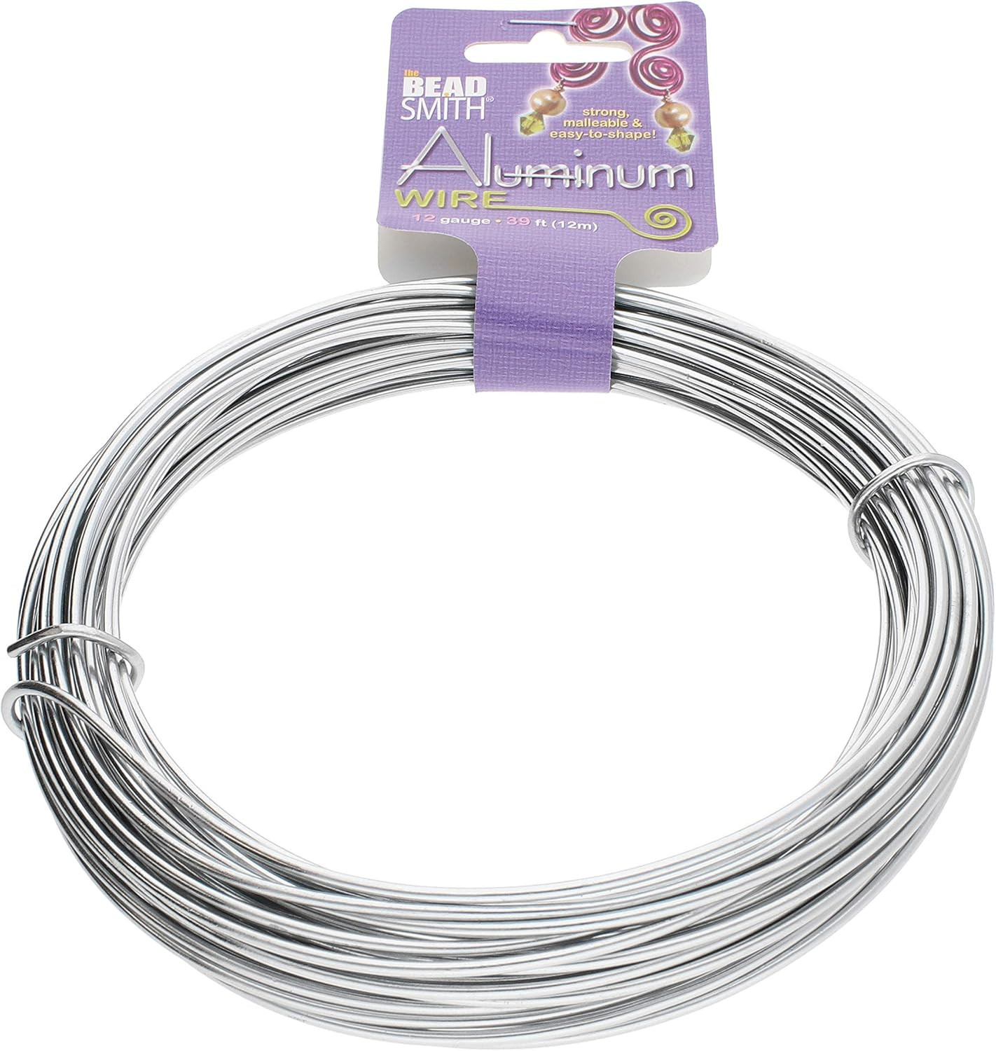 Anodized Aluminum Wire – 12 Gauge – 39 Feet – Silver Color – Bendable Craft Wire