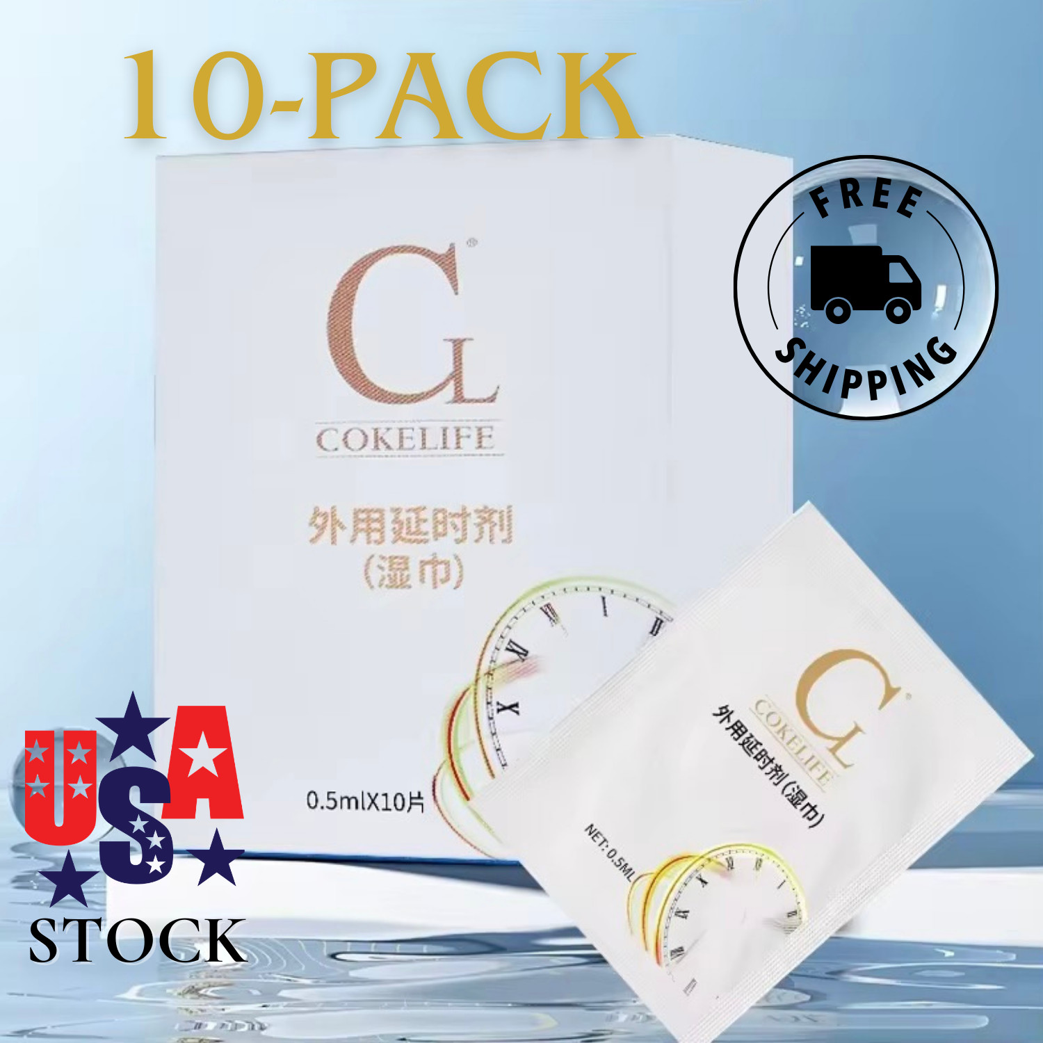 Ejaculation Delay Wipes for Men (10 Pack) Last Longer in Bed | Fast Acting