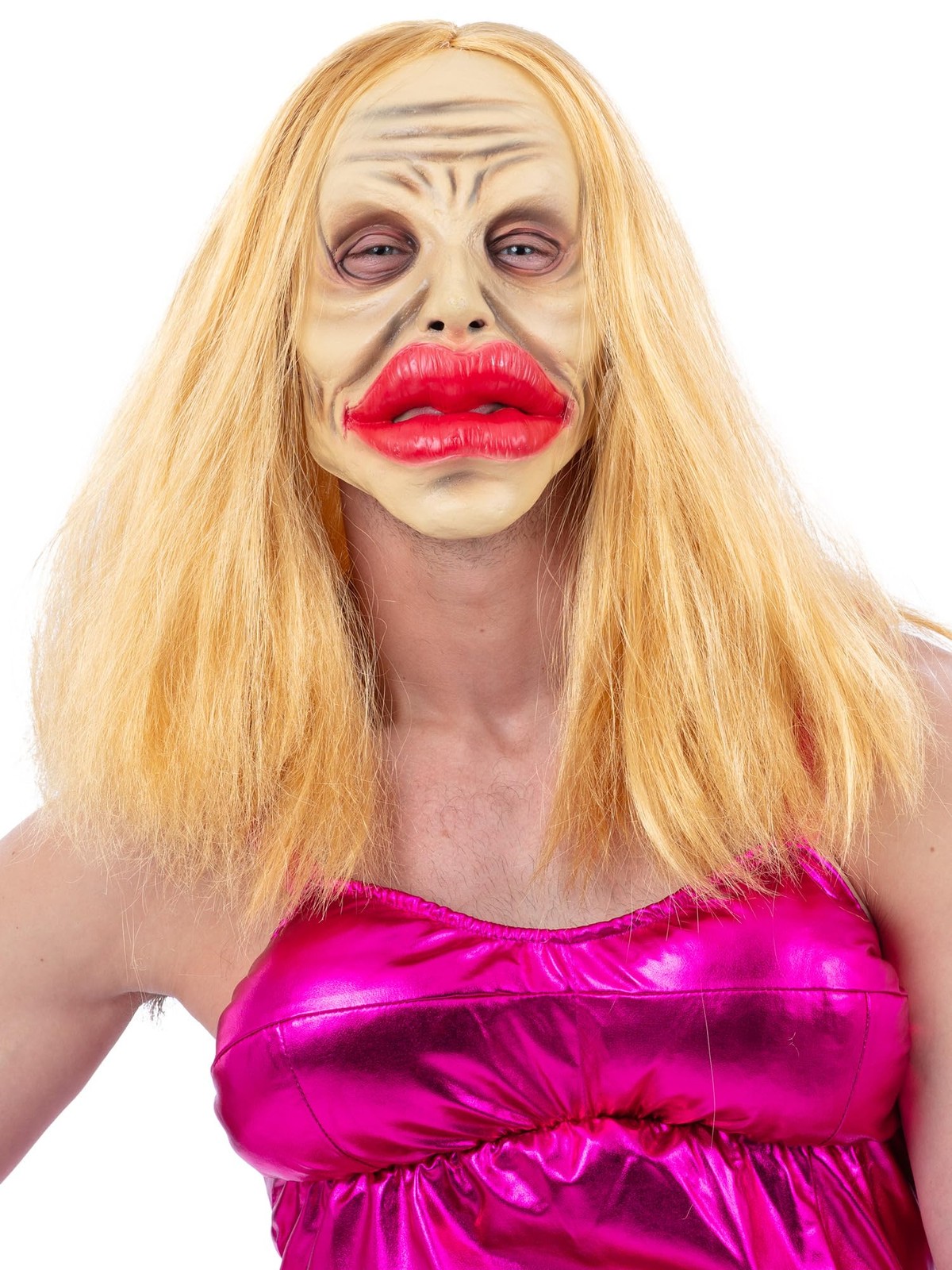 Smiffys Botched Surgery Latex Mask with Hair Horror Halloween Fancy Dress Access