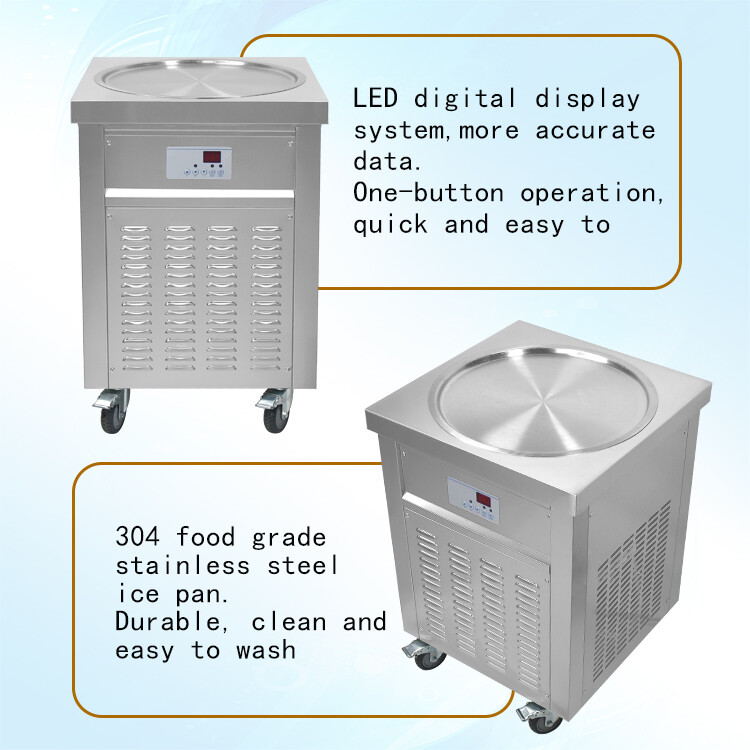 Kolice Commercia Single Pan Fried Ice Cream Machine Rolled Ice Cream Machine