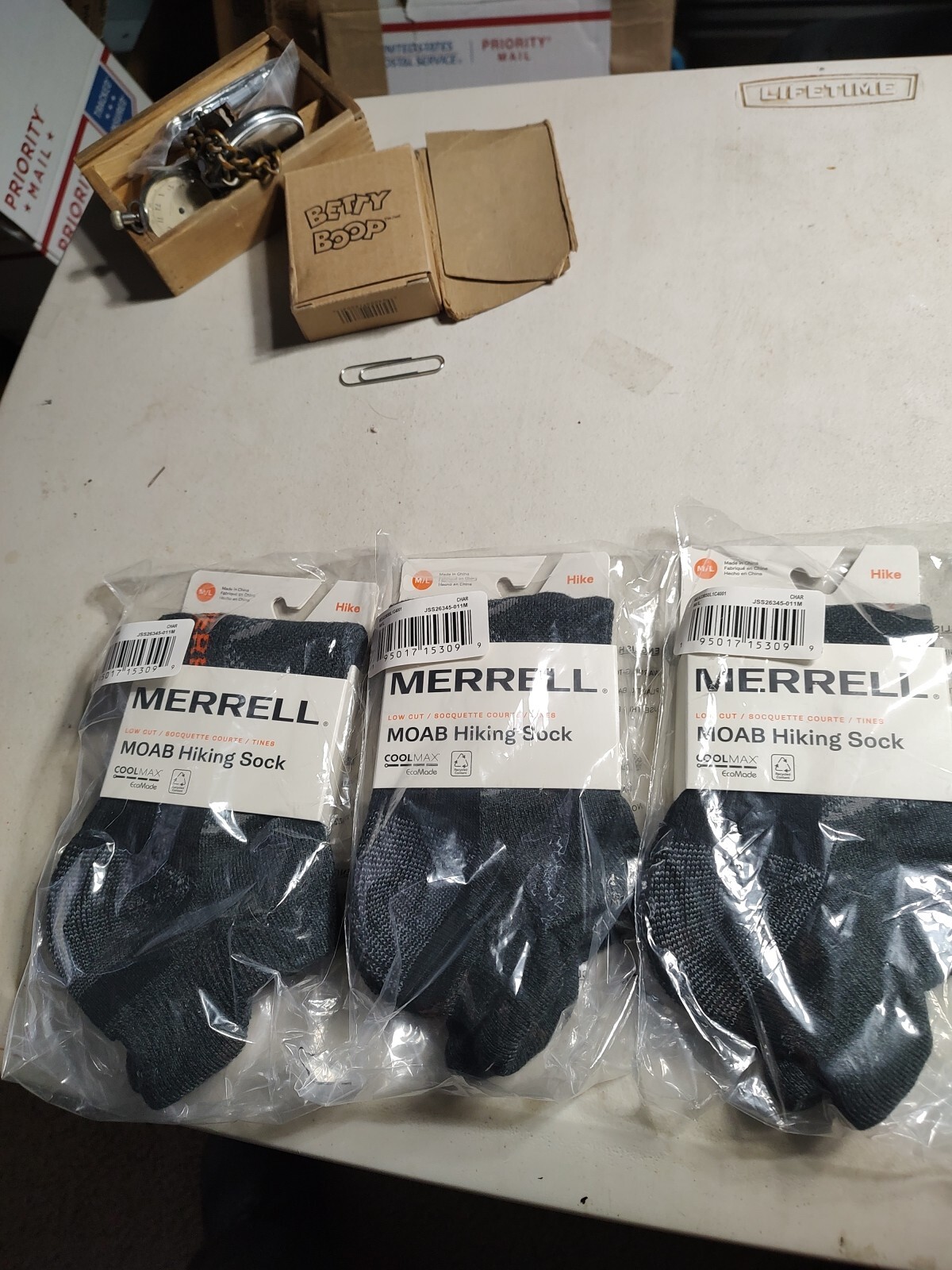 Lot Of 3 Pairs Of Merrell MOAB Low Cut Hiking Socks SZ M/L. . NWT Free Shipping