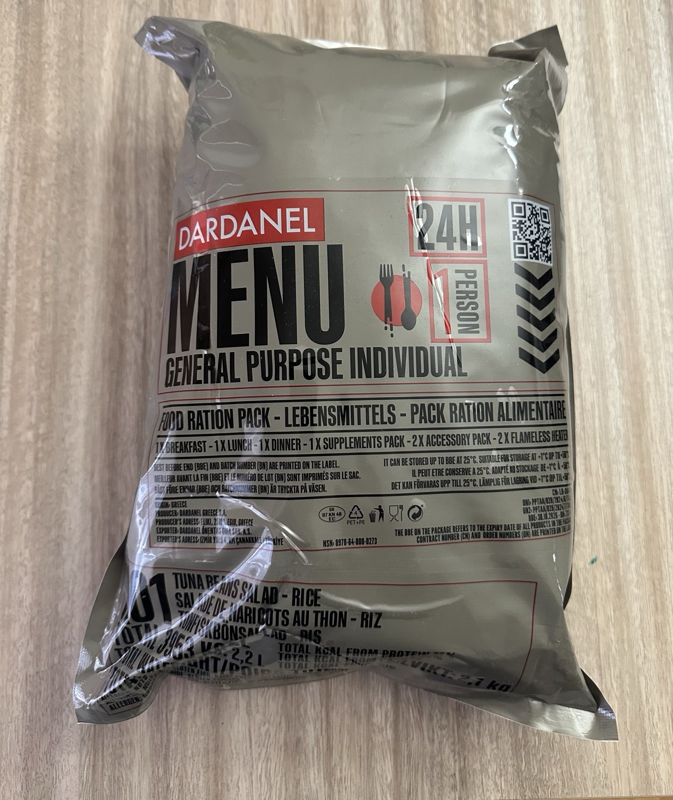 Greek 24hr Ration Menu 1 In The US