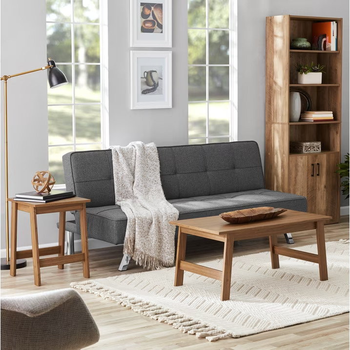Mainstays Small Square Wood Side Table, Walnut Finish