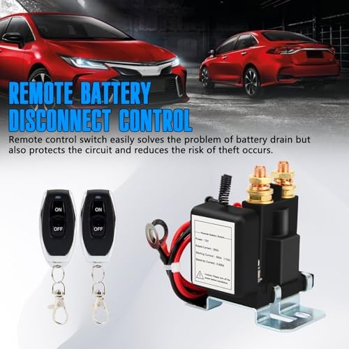 500A Remote Battery Disconnect Switch,DC 12V Car Battery Kill Switch, Anti