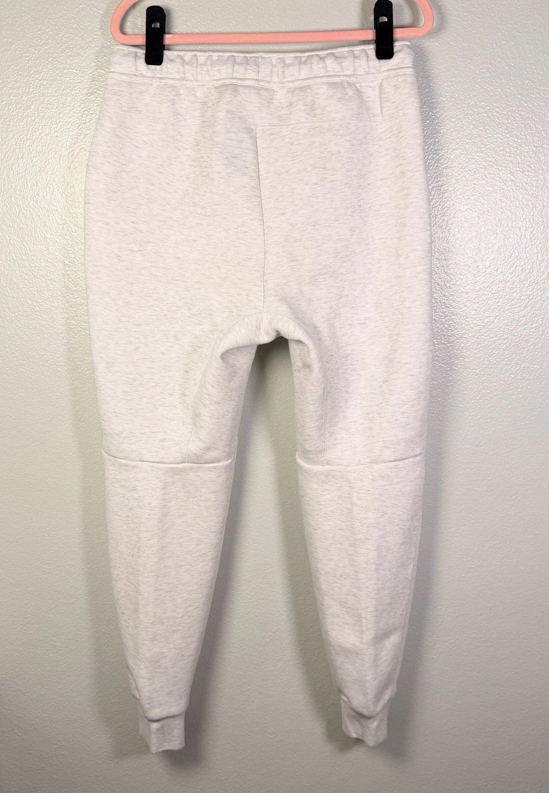 Nike Tech Fleece Joggers Mens Medium Light Oatmeal Heather Black Zip Drawstring
