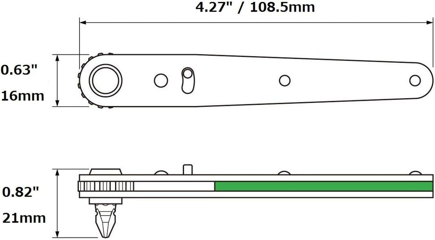 Ultra Low Profile Offset Ratcheting Screwdriver 90 Degree Angled for Tight Area