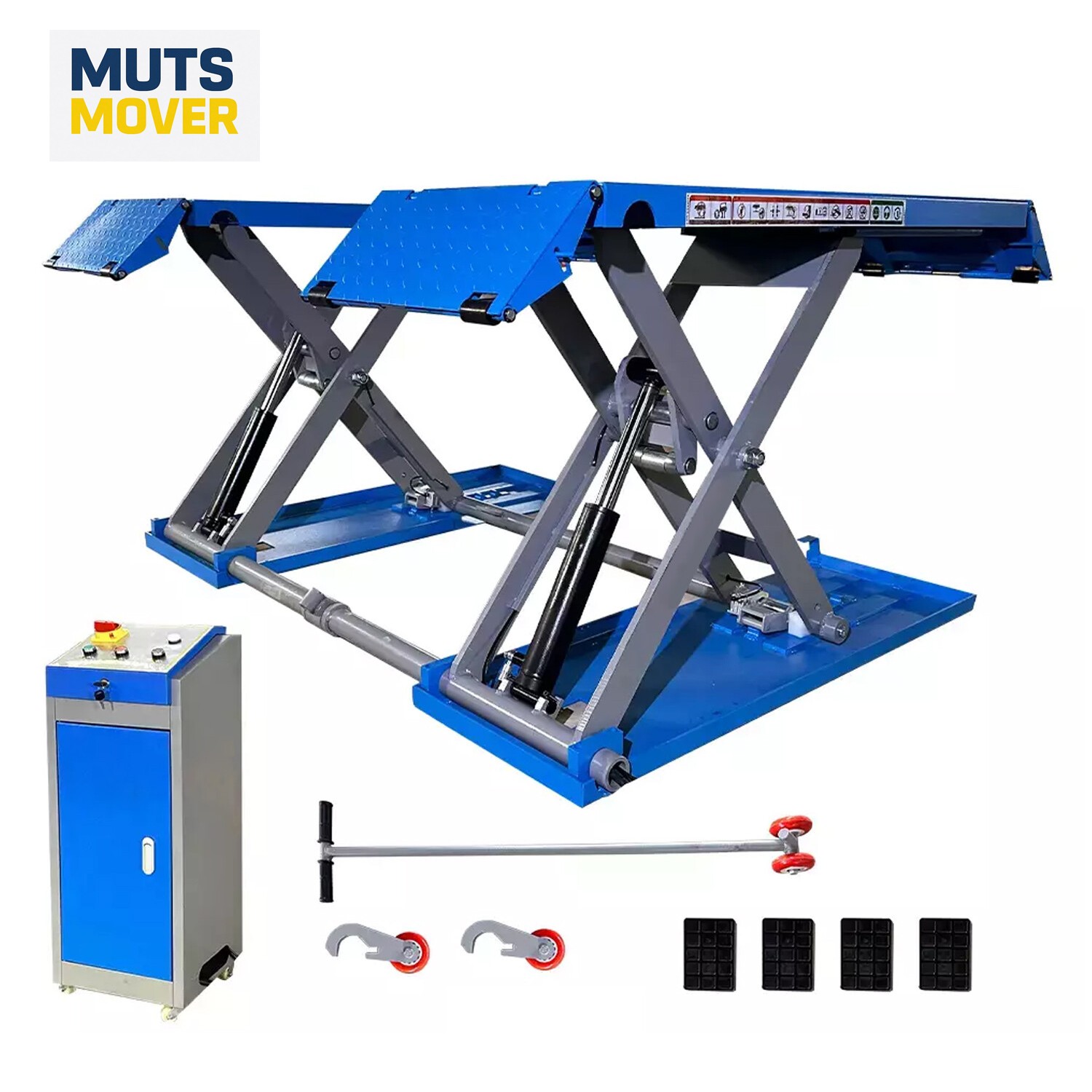 110V Rise Scissor Lift 7700lbs pneumatic Release Auto Lift Car Lift Mutsmover