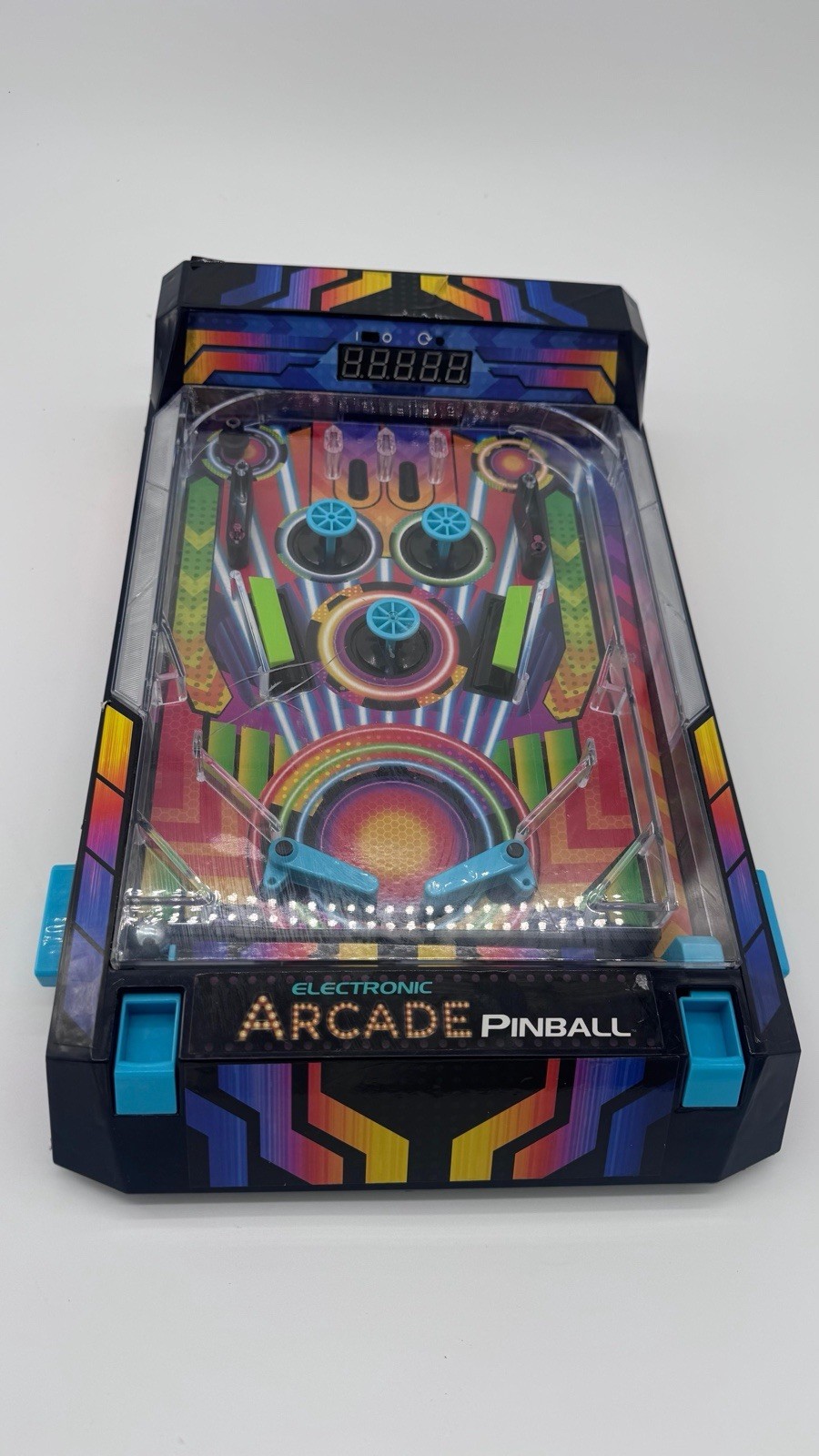 Electronic Arcade Tabletop Pinball Machine Sound Light Tested Has Cracked Glass