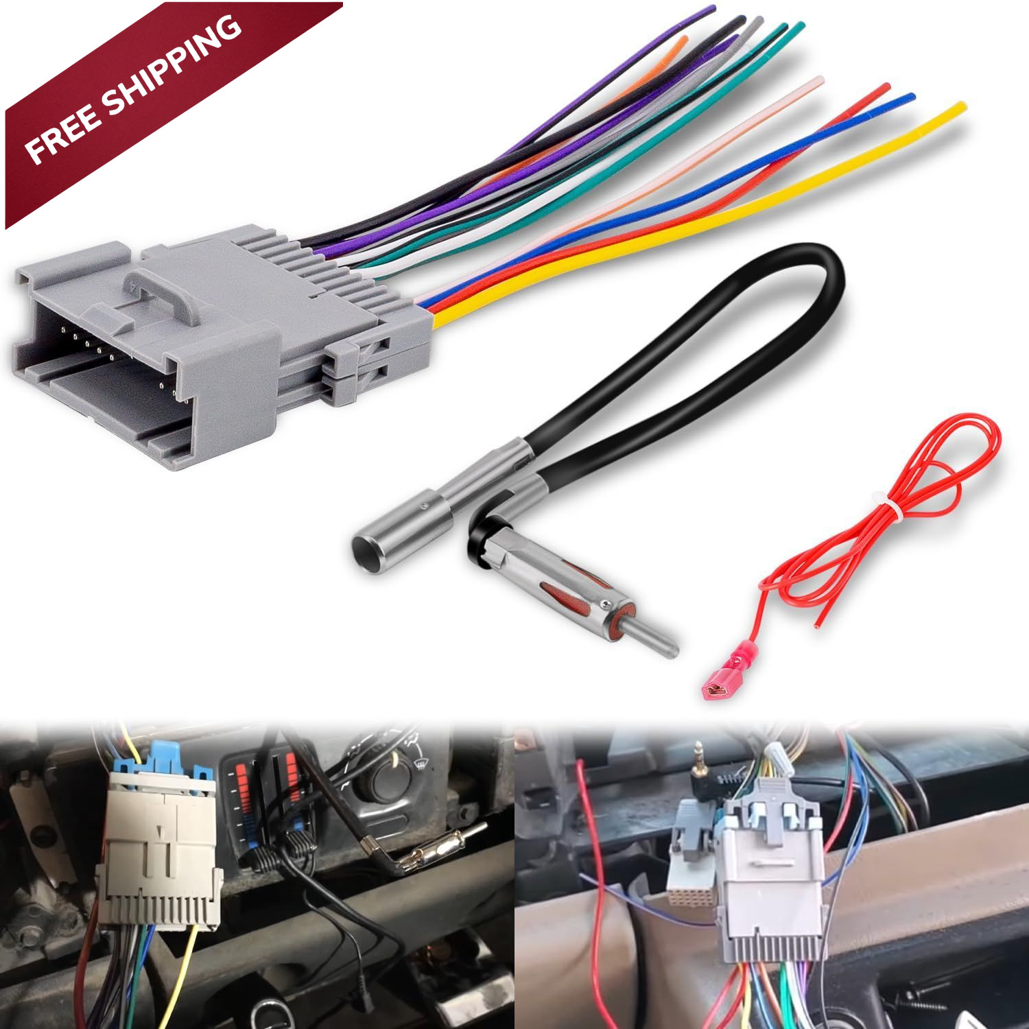 Bedalio Stereo Wiring Harness with Factory Antenna Plug to Aftermarket Radio...