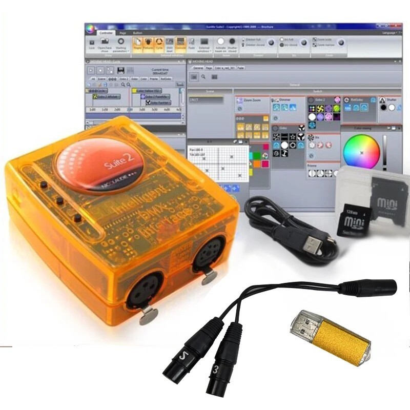 DMX512 Suite 2 1536 Channels Stage Lighting Controller with Software DJ Lighting