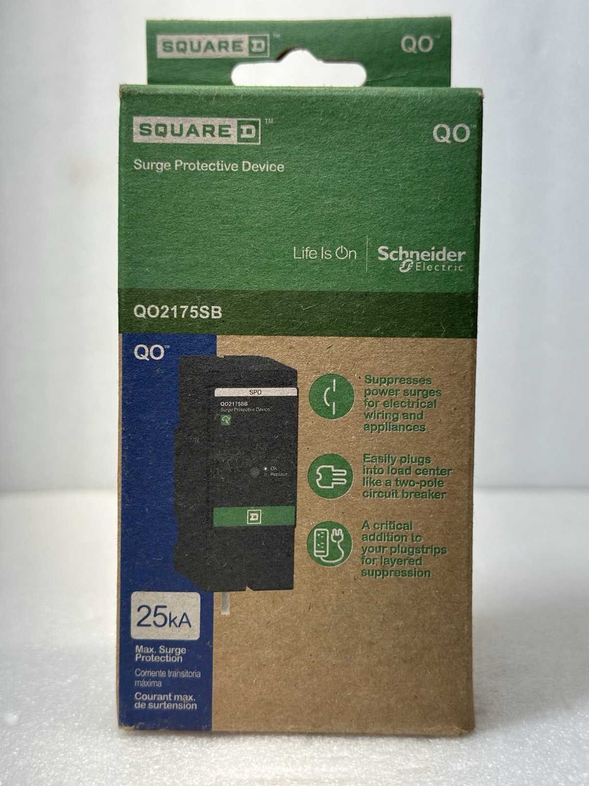 Square D QO2175SB Surgebreaker Surge Protection Device SPD 25kA 120/240V New