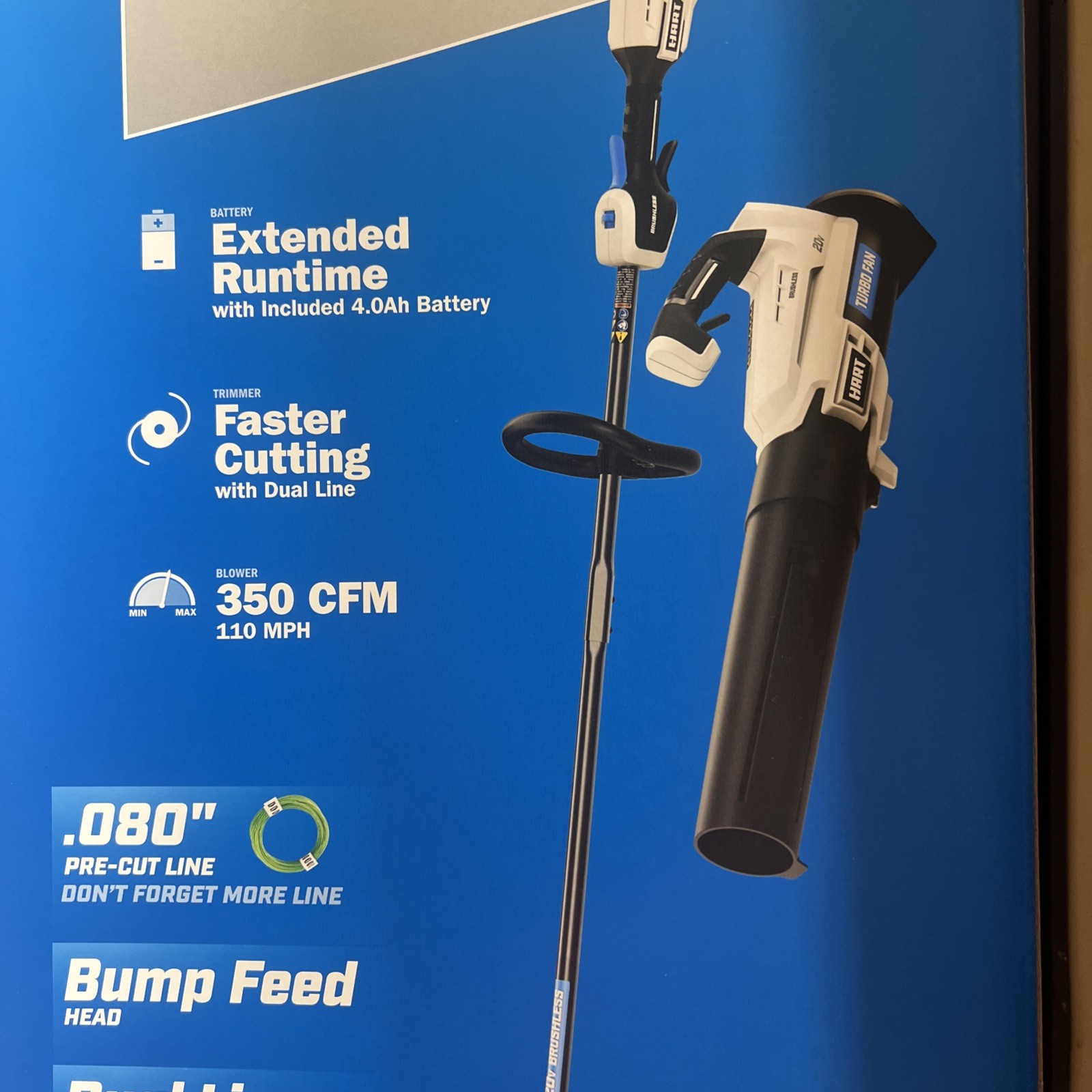 New HART 20-Volt 20v Brushless Combo Set Trimmer 13” + Leaf Blower Tools Only
