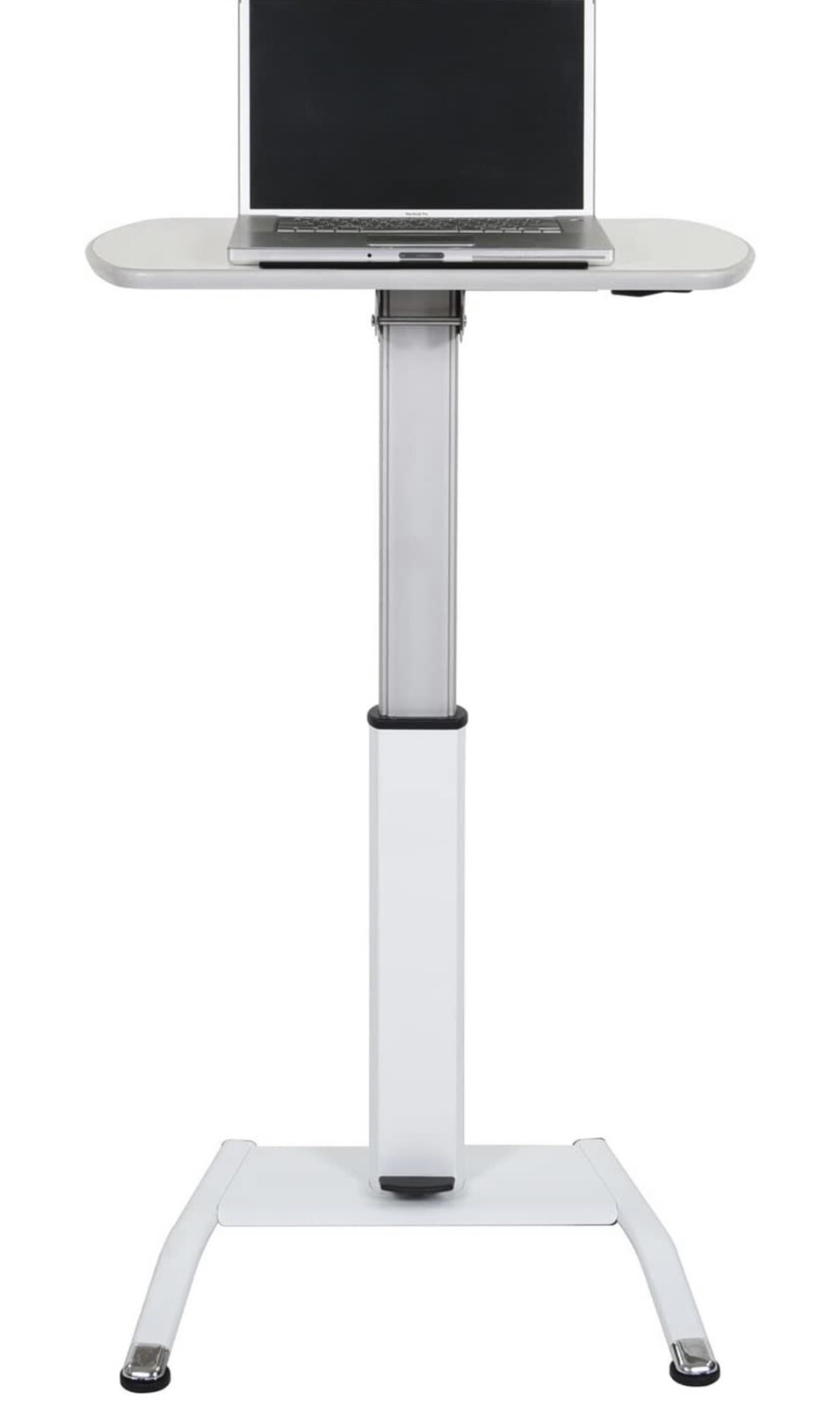 LUXOR PORTABLE PODIUM / LECTERN, PNEUMATIC HEIGHT ADJUSTABLE STAND WITH WHEELS