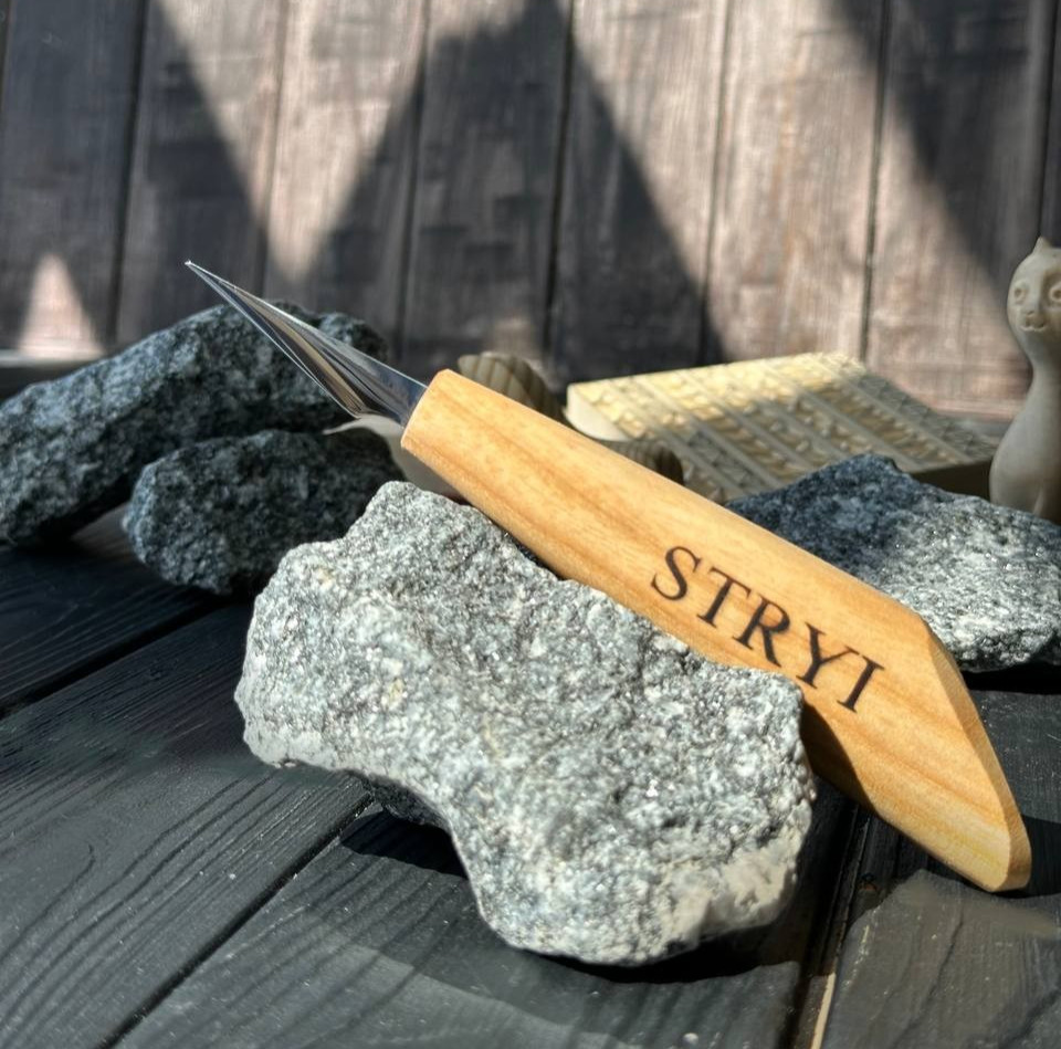 Wood carving knife, Hand forged knife, Fixed blade knife Wood working tool STRYI