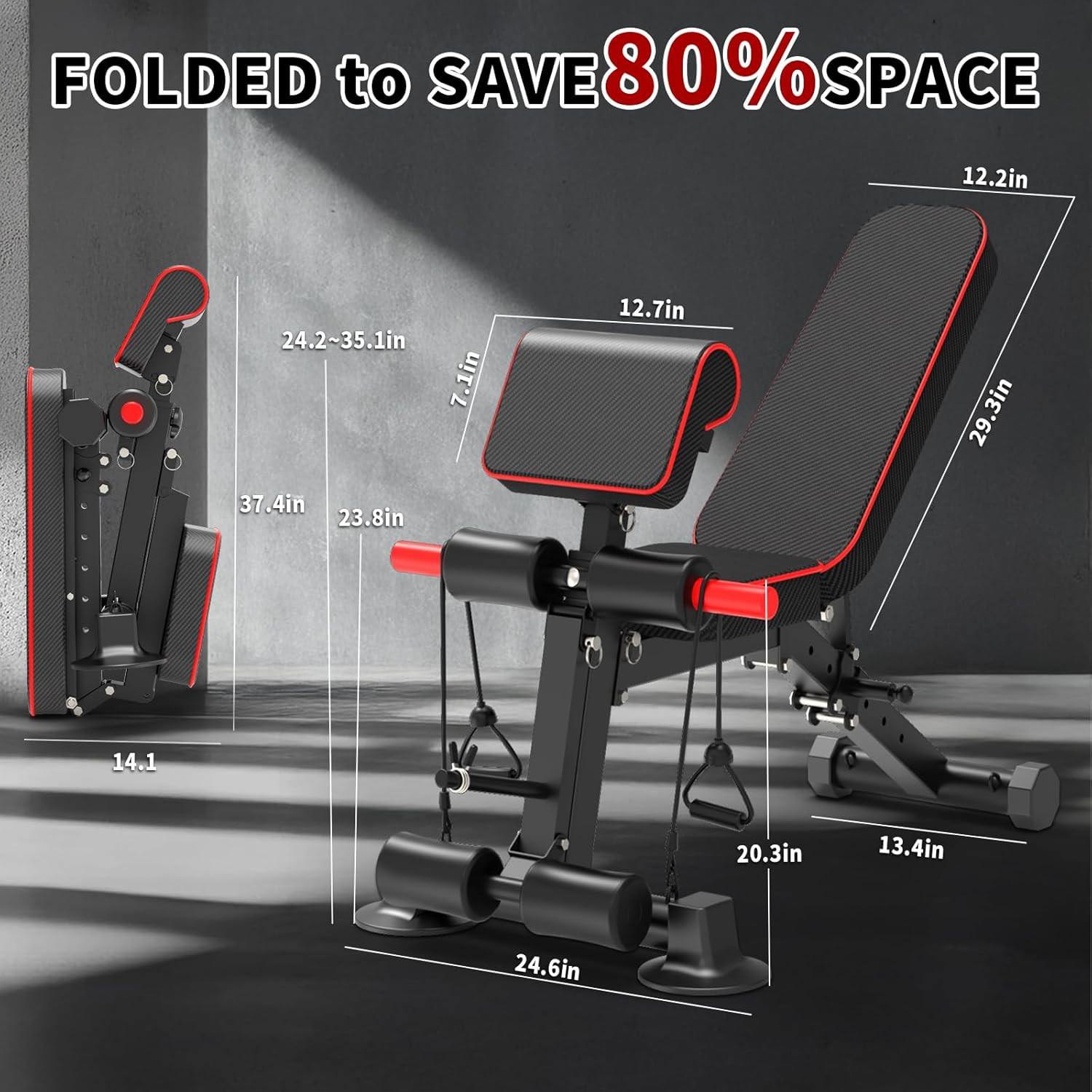 Adjustable Weight Bench - Utility Workout Benches for Exercise, Free Installatio