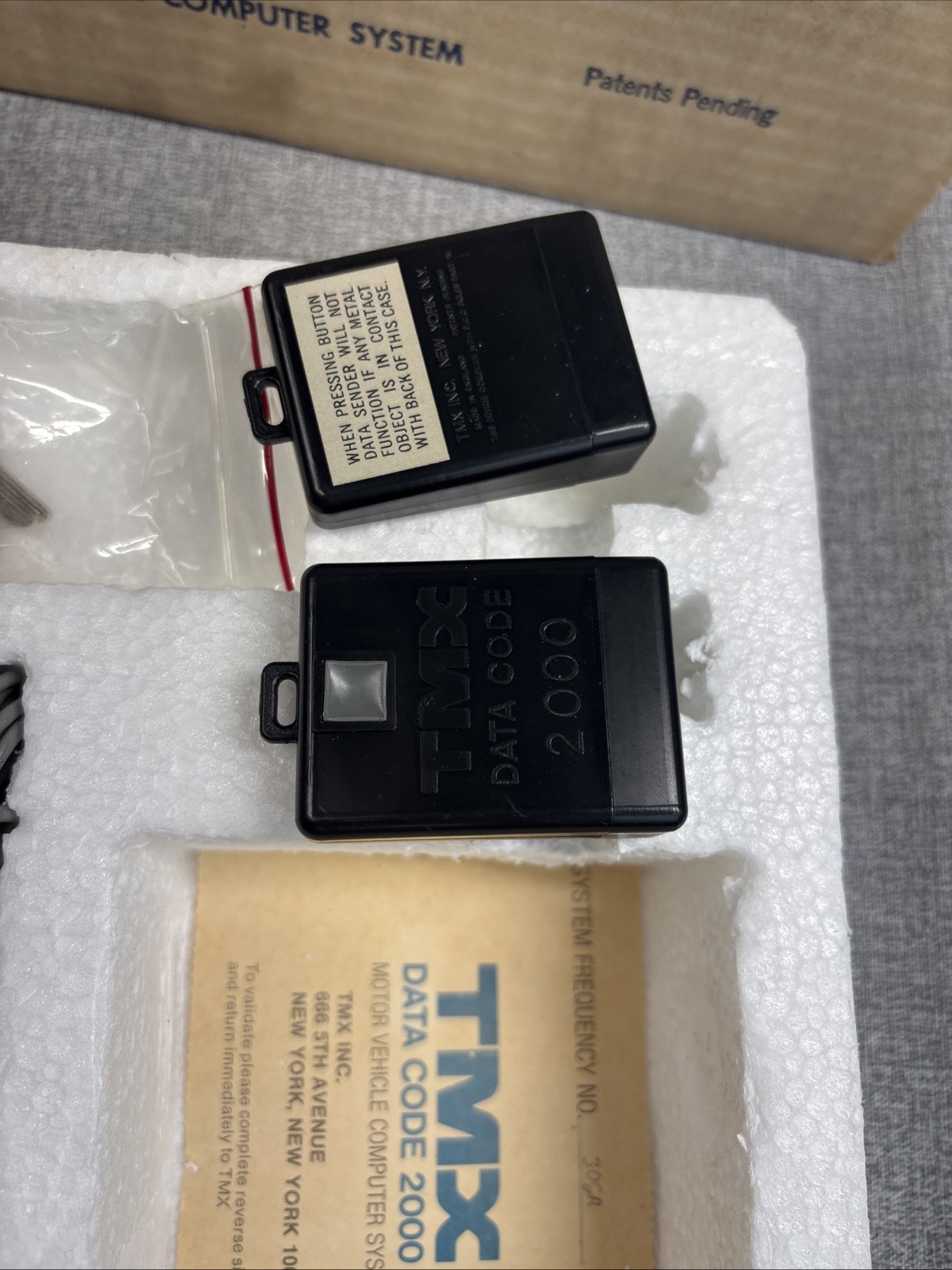 Vintage TMX Data Code Car Alarm S2 Pager System NOS Complete In Box 70s Tech