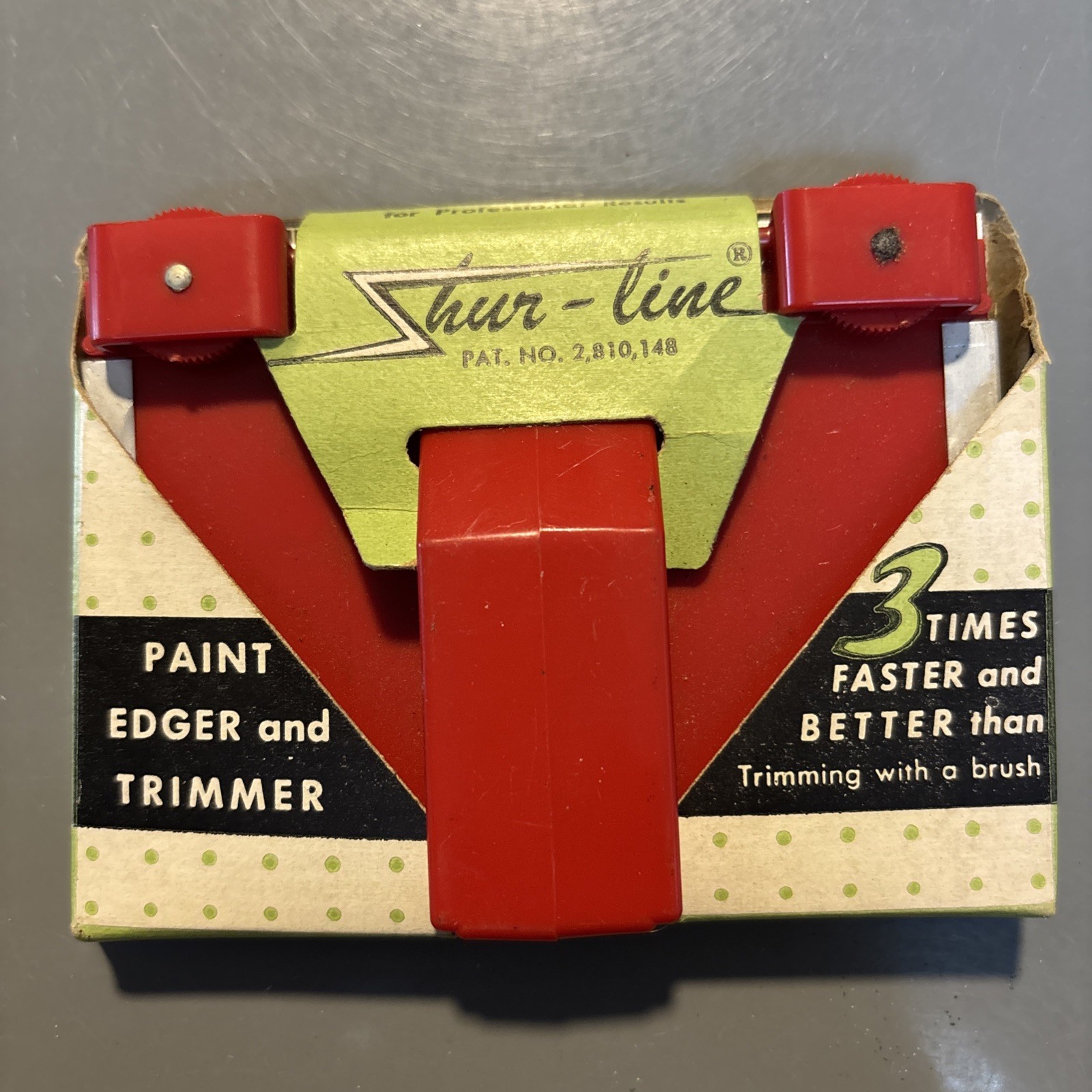Vintage Shur-Line Paint Edger And Trimmer 3 Times Faster Red New In Box