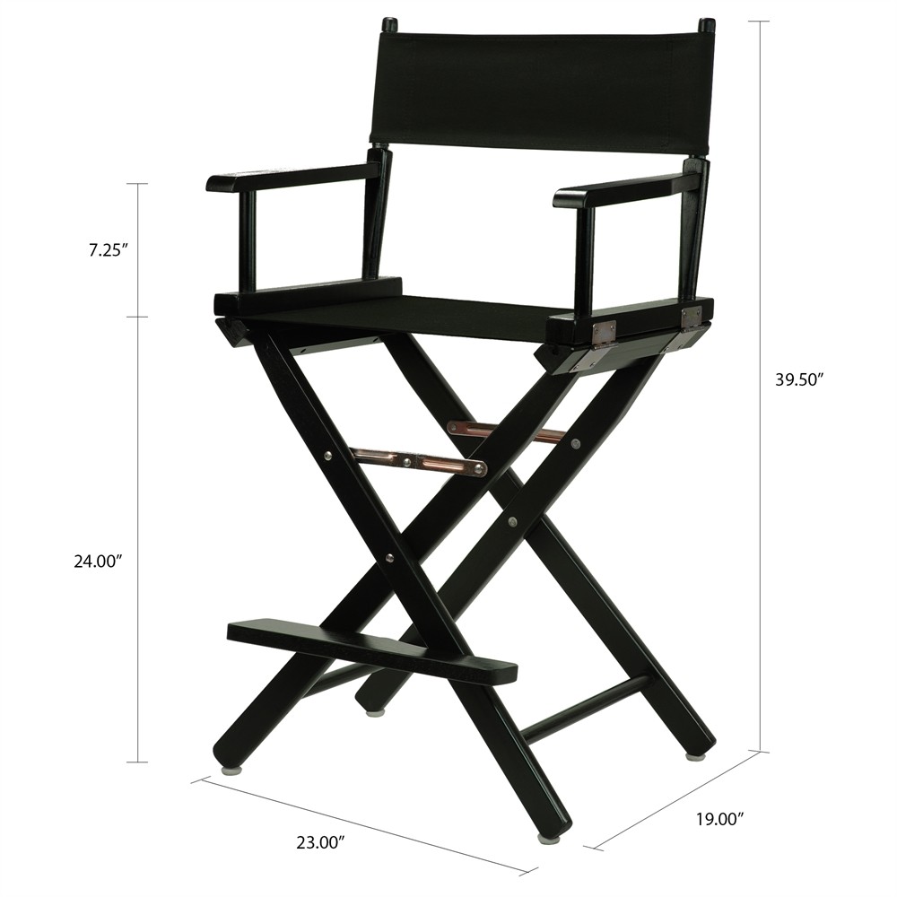 24" Director's Chair Black Frame-Black Canvas