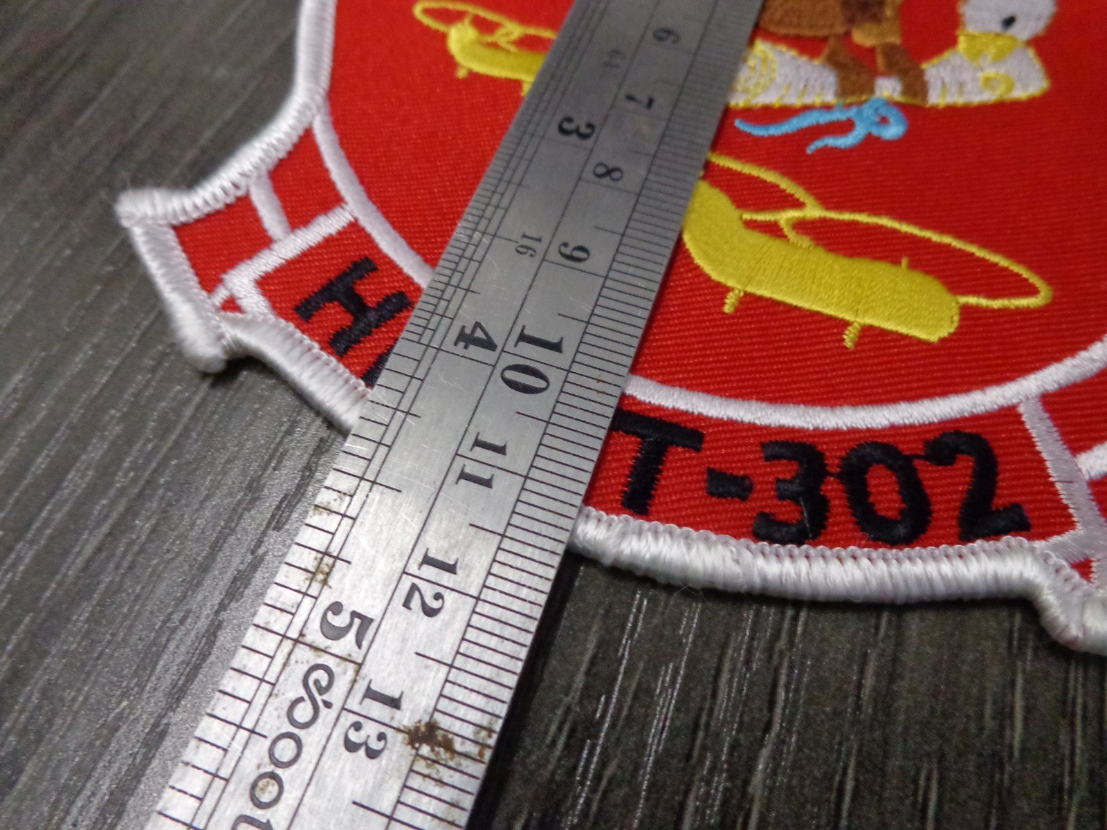 4.5" MARINE CORPS HMMT-302 EAGLE HELICOPTER SQUAD RED EMBROIDERED JACKET PATCH