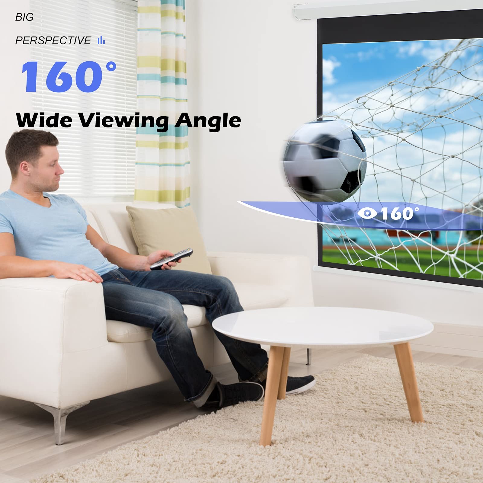 Projector Screen Motorized Auto Pull Down Screens(84'' 16:9 White)