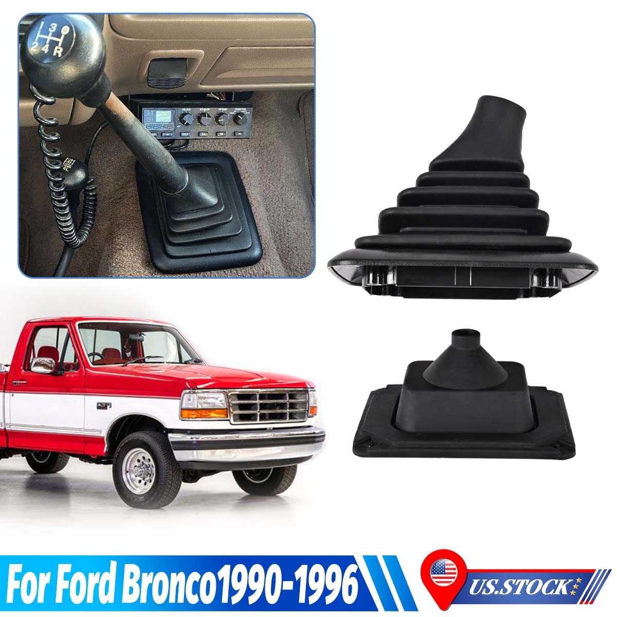 Manual Transmission Shifter Boot Cover For Ford Bronco F150 F250 F350 1990-1997