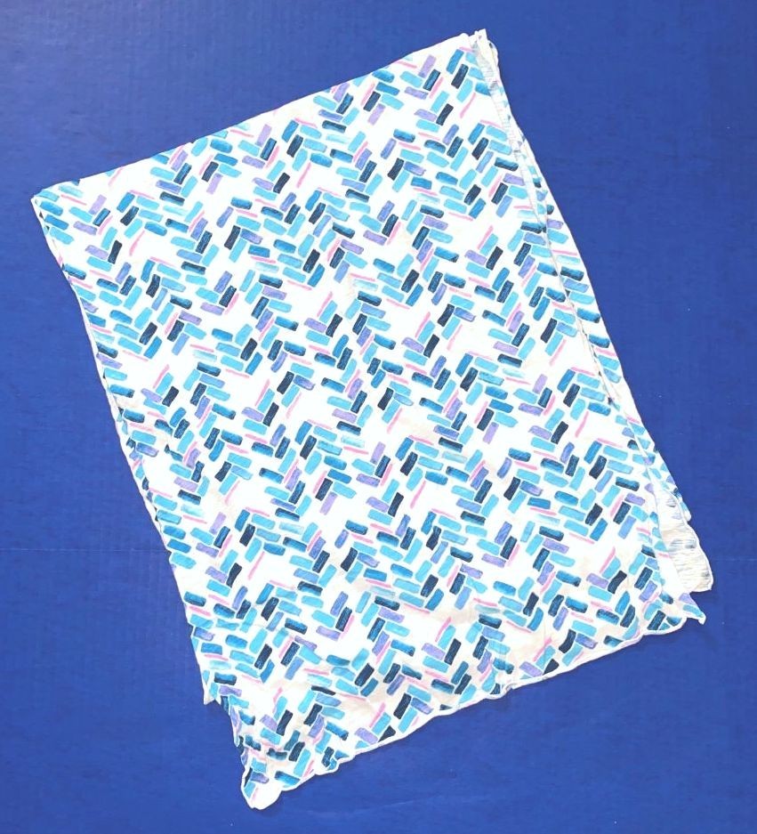 FRESH PRODUCE White Blue Maritime MOSAIC 80" Jersey Cotton Scarf NWT New