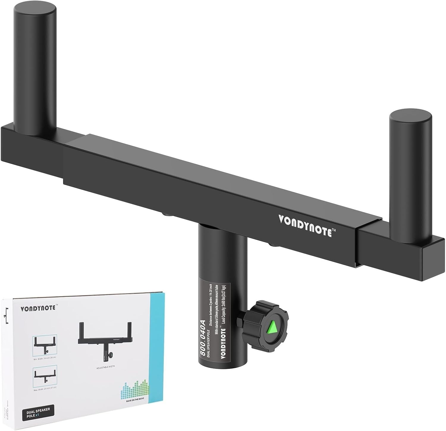 Vondynote Dual Speaker Mount Bar Mounting Fork Bracket Speaker Pole Width Adjust