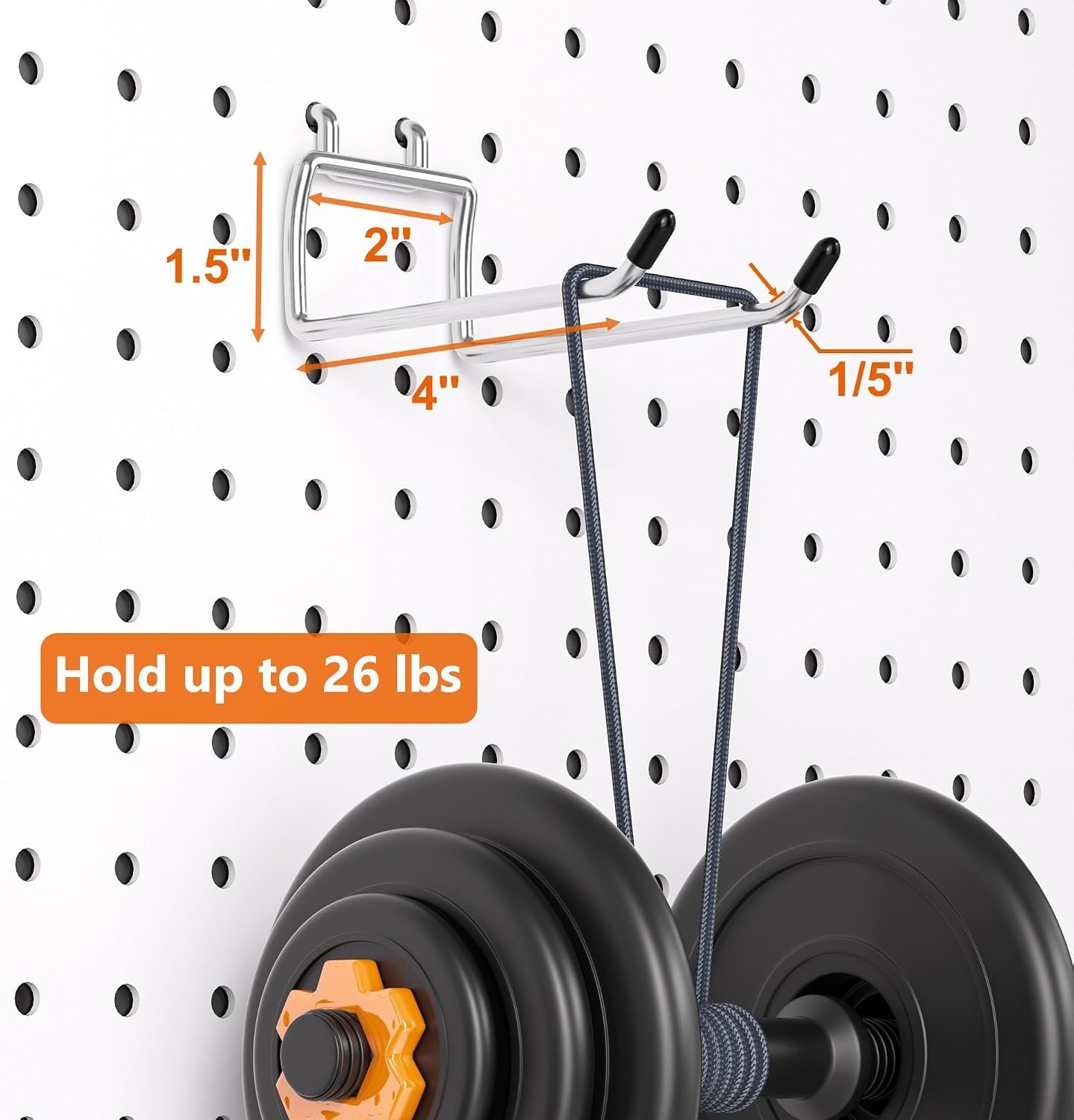 Durable 30 Pack Pegboard Hooks - 4 Inches, Tool-Free Installation, Silver Finish
