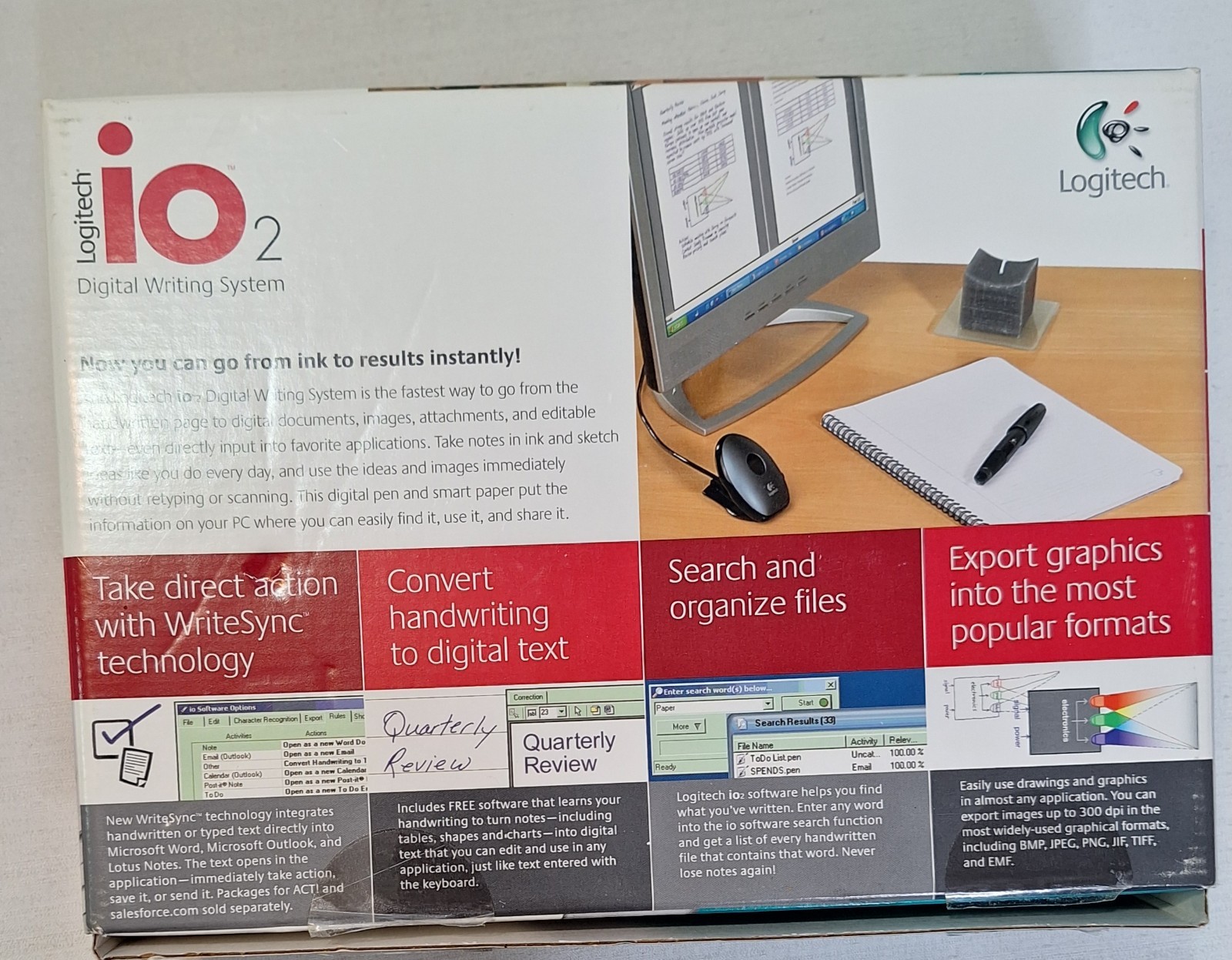 Logitech io2 Digital Pen Writing System (965118-0403) open box