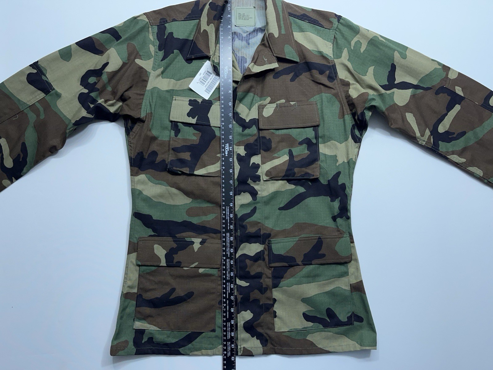 Golden MFG Hot Weather Woodland Camo Combat Jacket Mens Size Small Long NEW