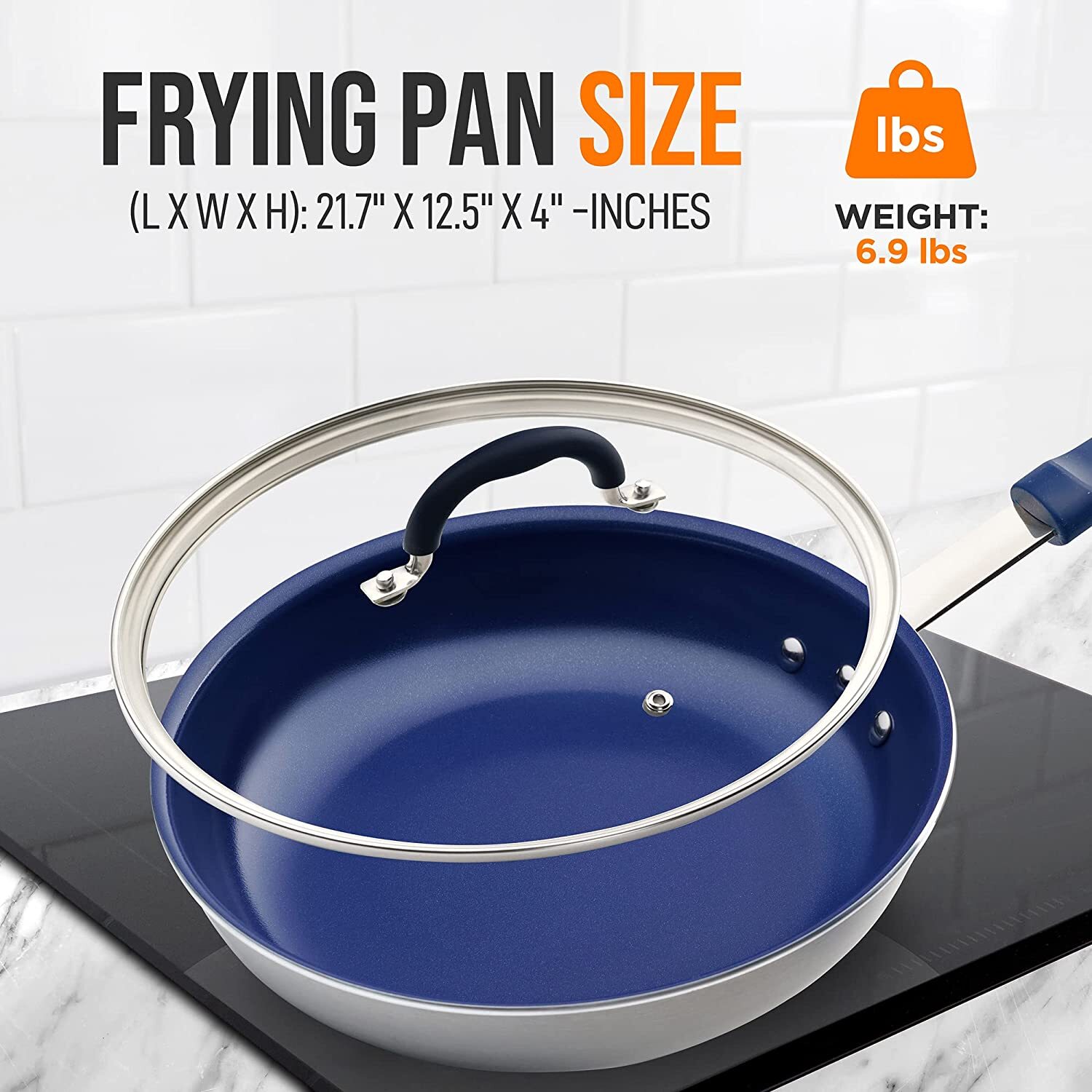 Nutrichef NCFRLD12 12" Frypan W/ Lid
