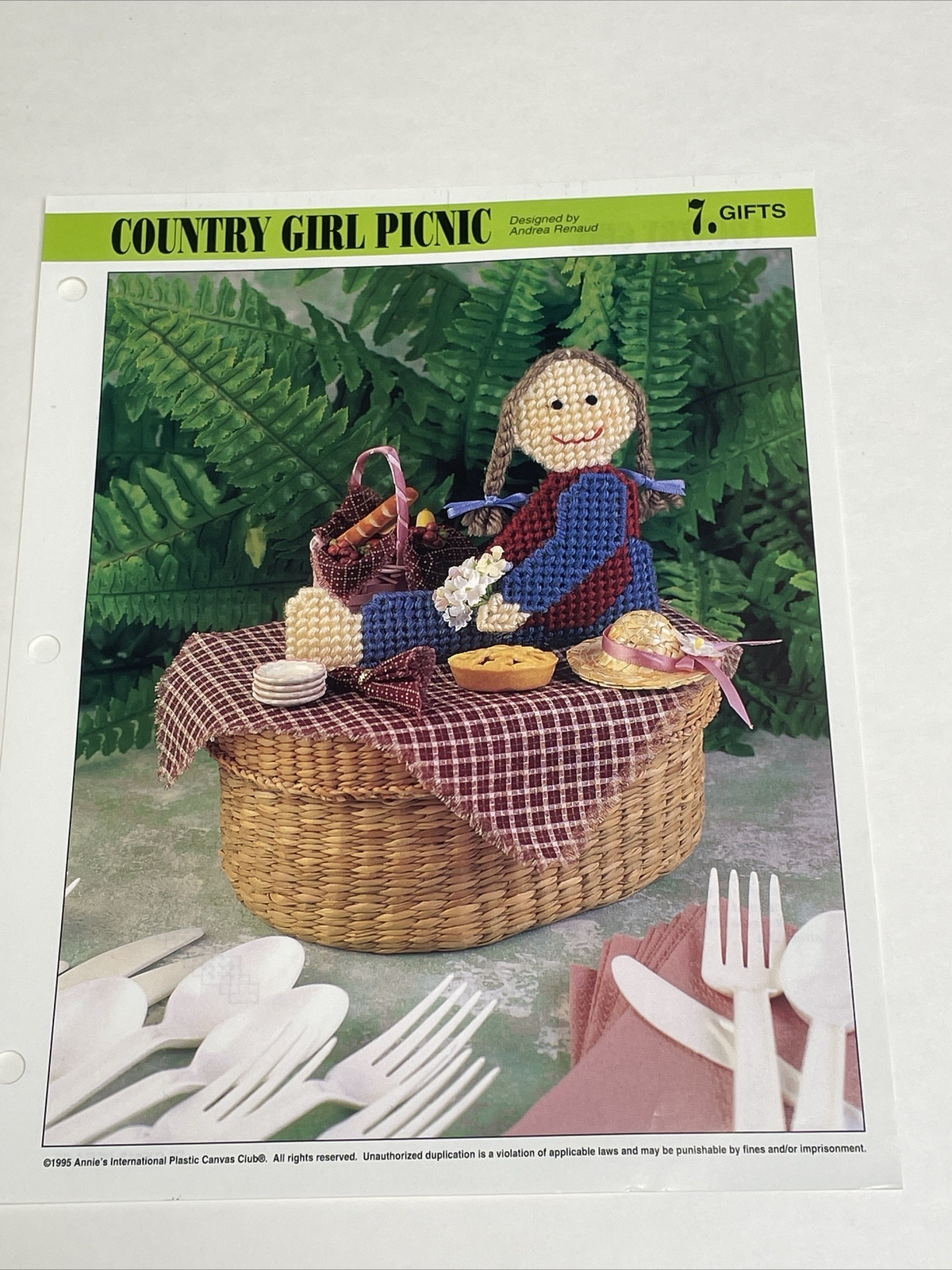 County Girl Picnic Annie's Attic Plastic Canvas Pattern