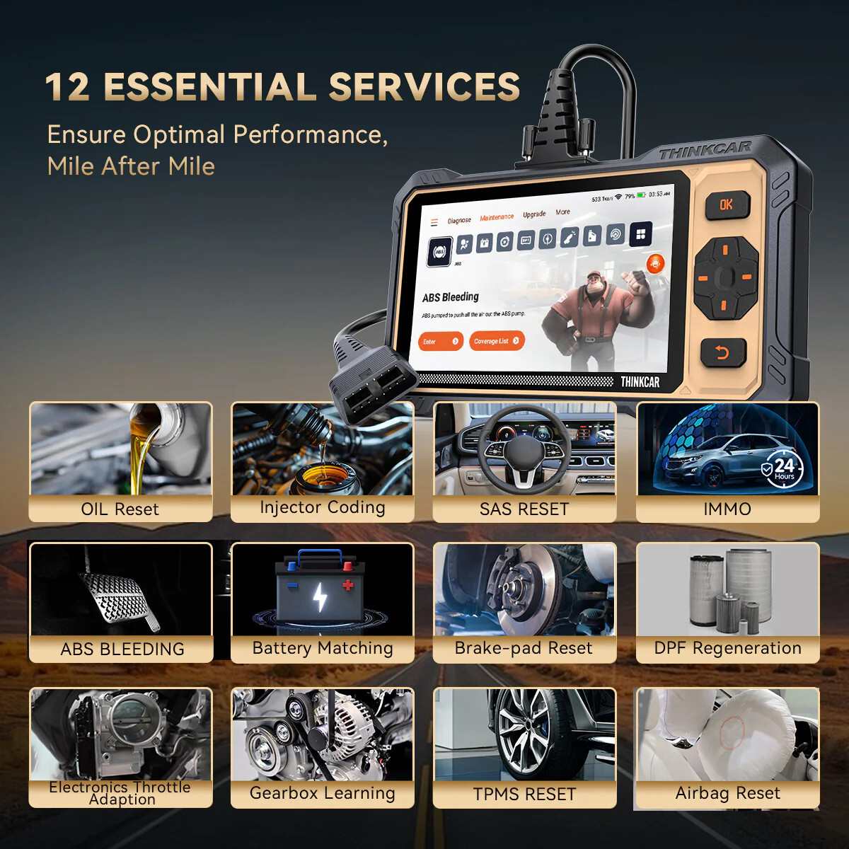2026 ThinkScan 662 OBD2 Diagnostic Car Scanner Bidirectional 4 System 12+Service