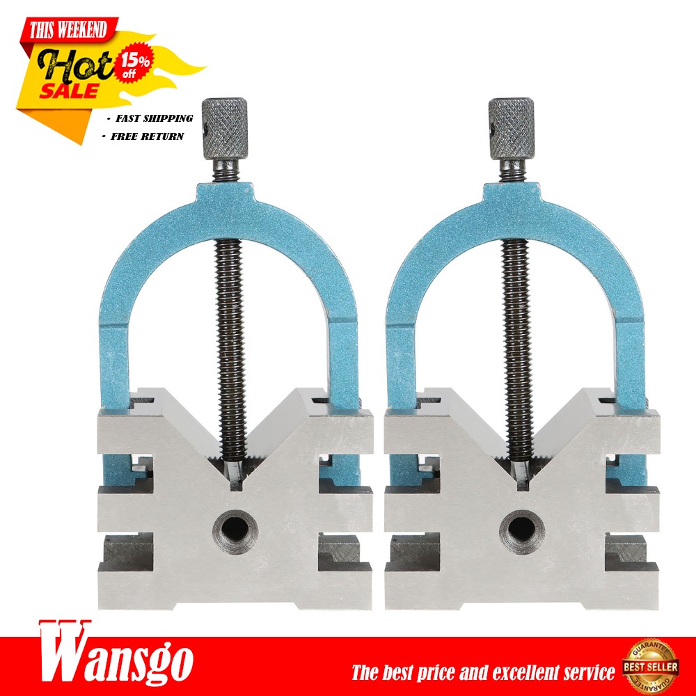 Precision 2-3/8" x 2-3/4" x 2" Multi-Use V-Block and Clamp Set Hardened Steel