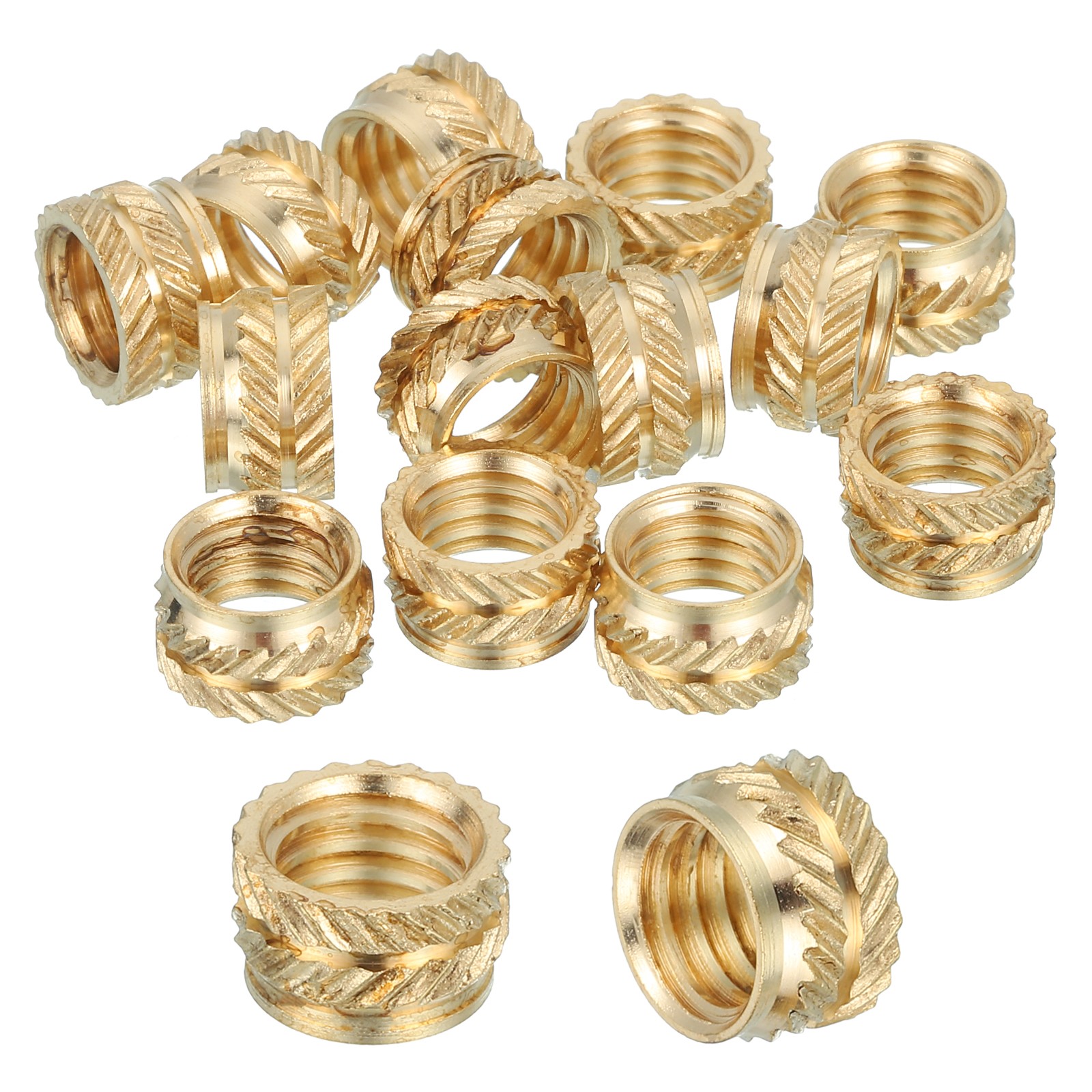 26 Pcs Threaded Inserts, M8 Brass Heat Set Insert for Plastic, M8x10x6mm