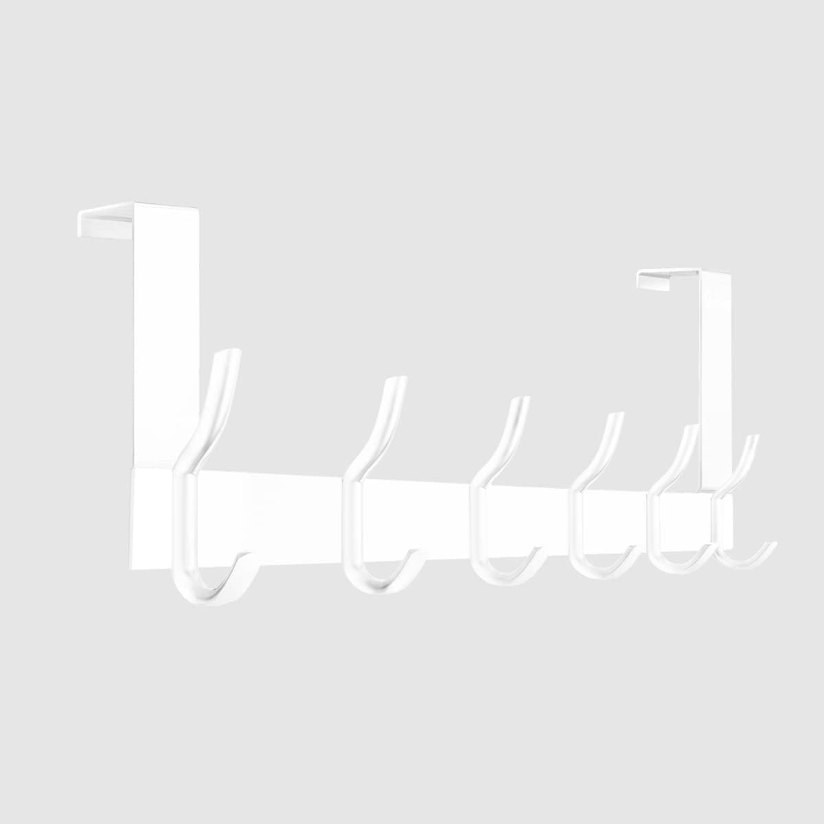 Over the Door 6 Hooks Hanger, White Door Hook for Hanging, Clothes Hooks for ...