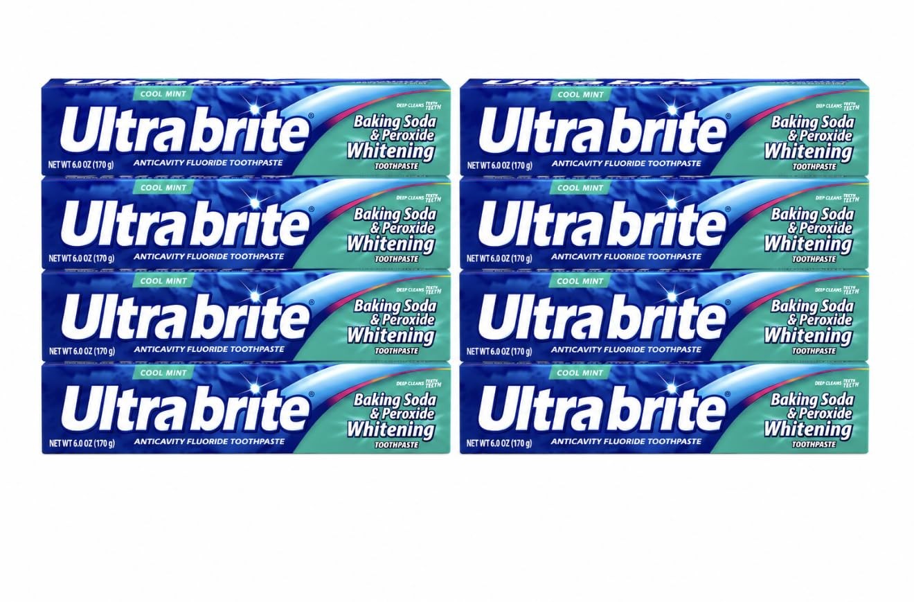 Ultra brite Baking Soda & Peroxide Whitening Toothpaste, Cool Mint 6 oz (Pack of
