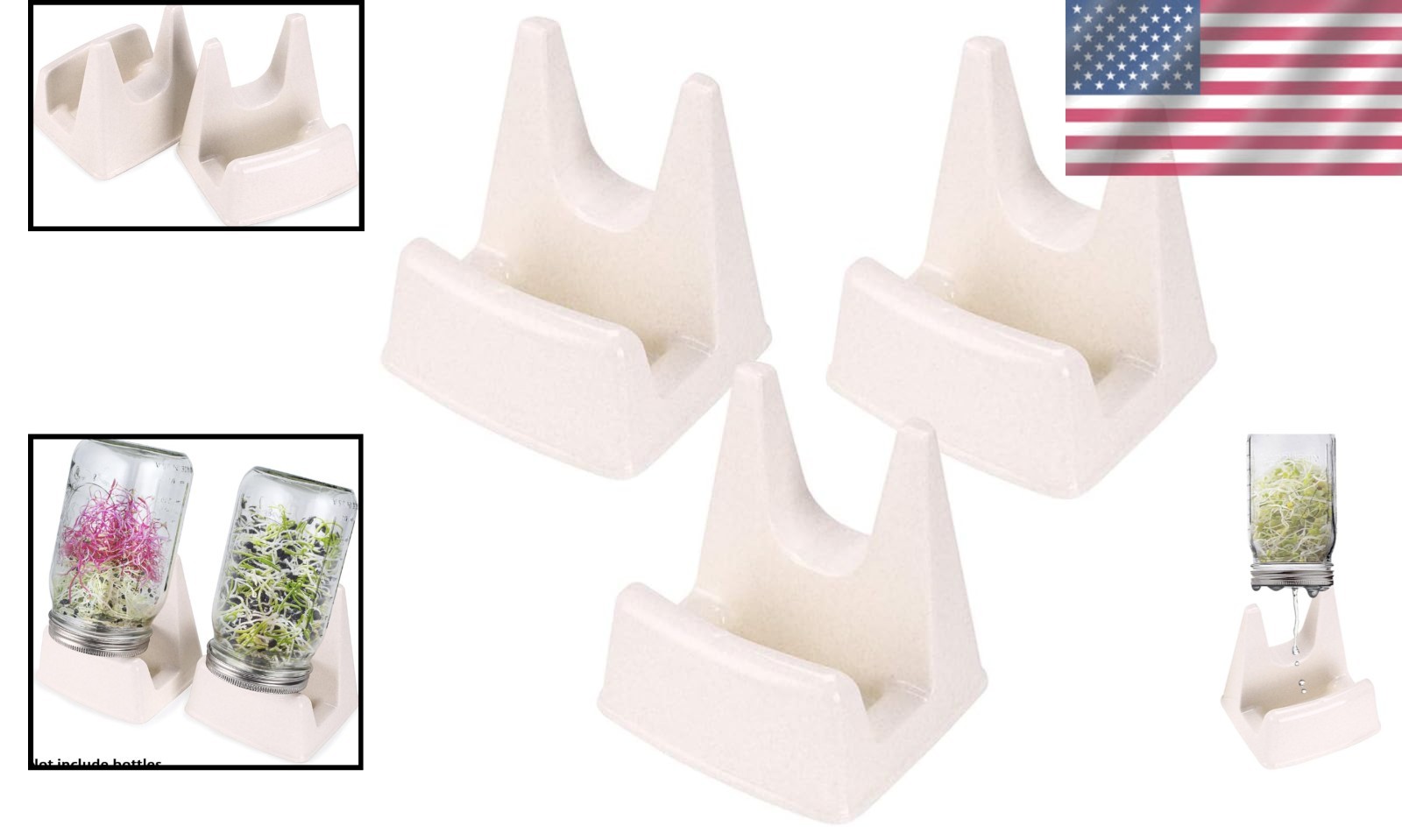 Versatile 3 Pack Sprouting Stands with Innovative Water Tray for Home Sprouts