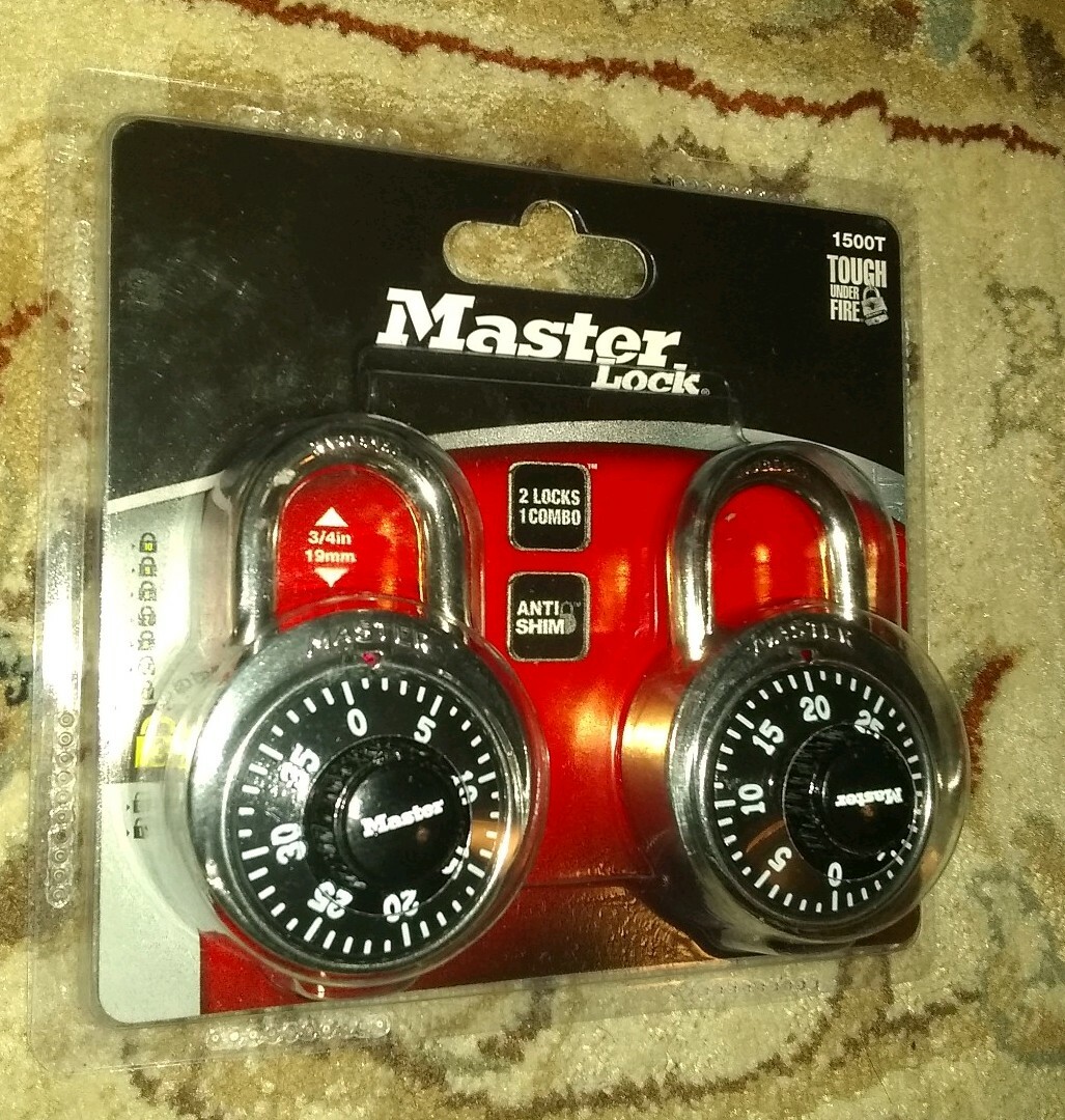 Master Lock 1500T Combination-Alike Locks, 2-Pack, Black