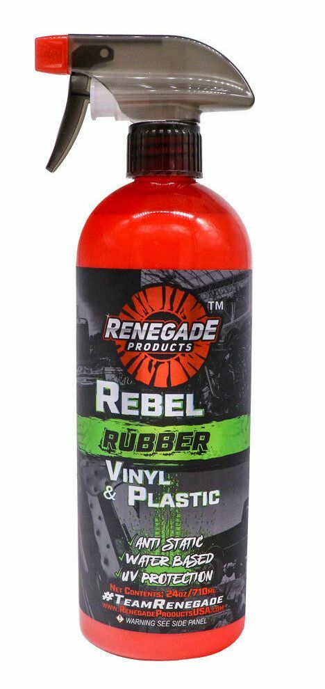 Renegade Products Rebel Rubber and Vinyl 24 oz with sprayer. Vinyl cleaner