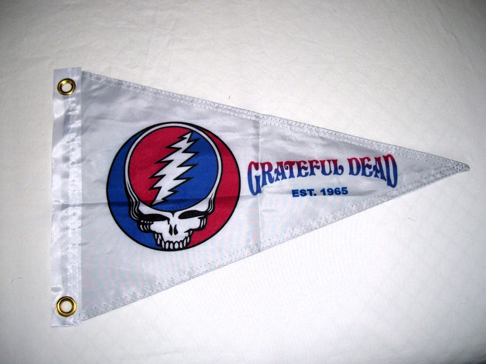 GRATEFUL DEAD 12" X 20" FLAG PENNANT ESTABLISHED 1965 **DOUBLES-SIDED**
