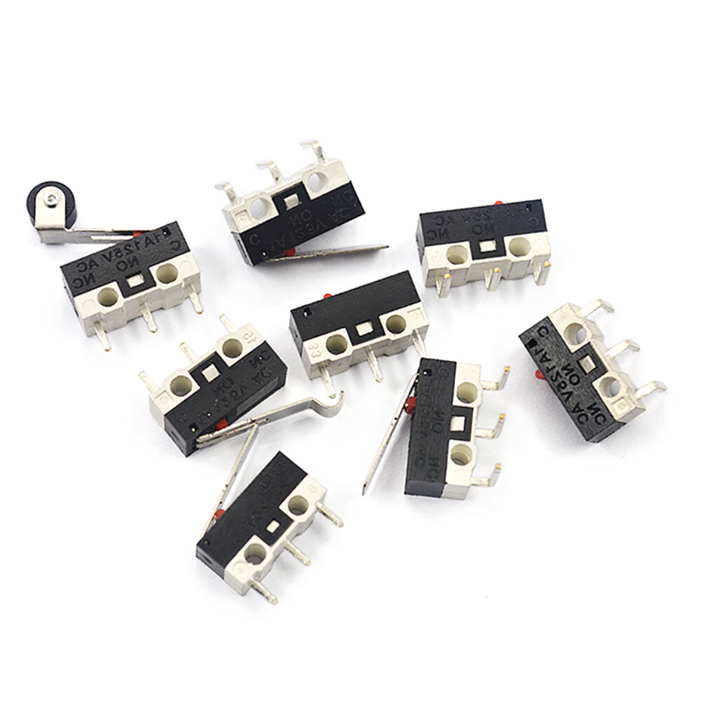 Micro Limit Switch 1A 125V Mouse Button 3-Pins PCB Momentary Push Micro Switche