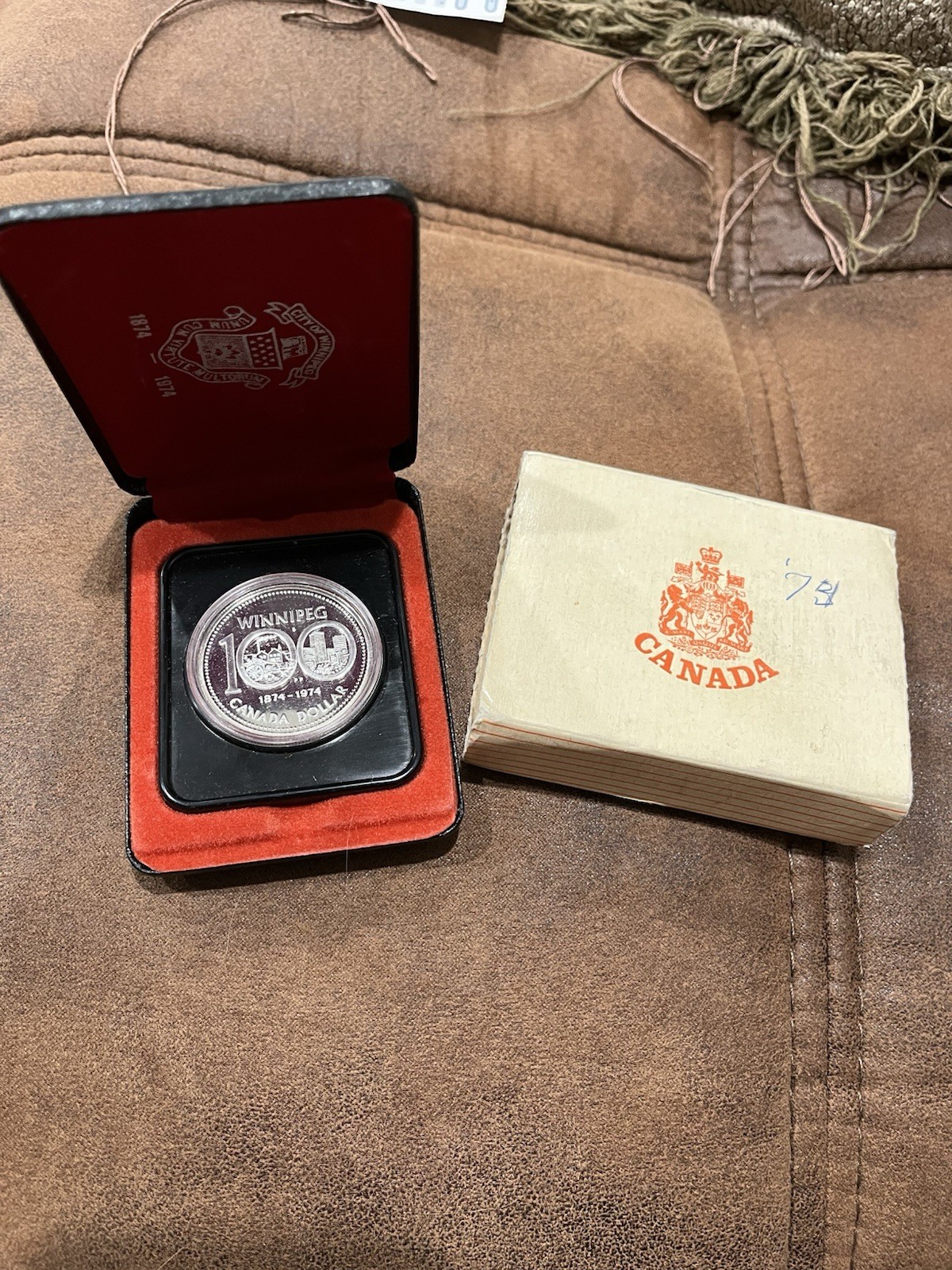 1974 Canada Winnipeg Centennial Silver Dollar Specimen Proof-Like in OGP Case