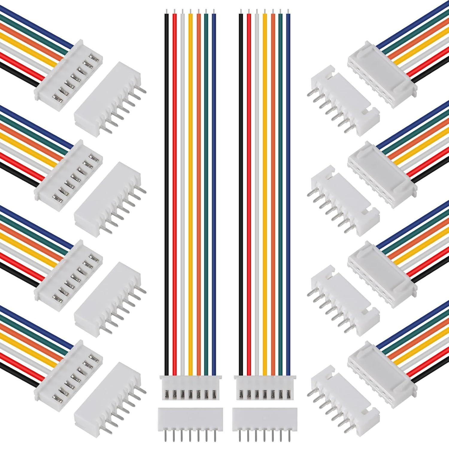 ACEIRMC 10Pairs JST-XH Connector Kit, XH 2.54mm 7 Pin Header Male and 7P