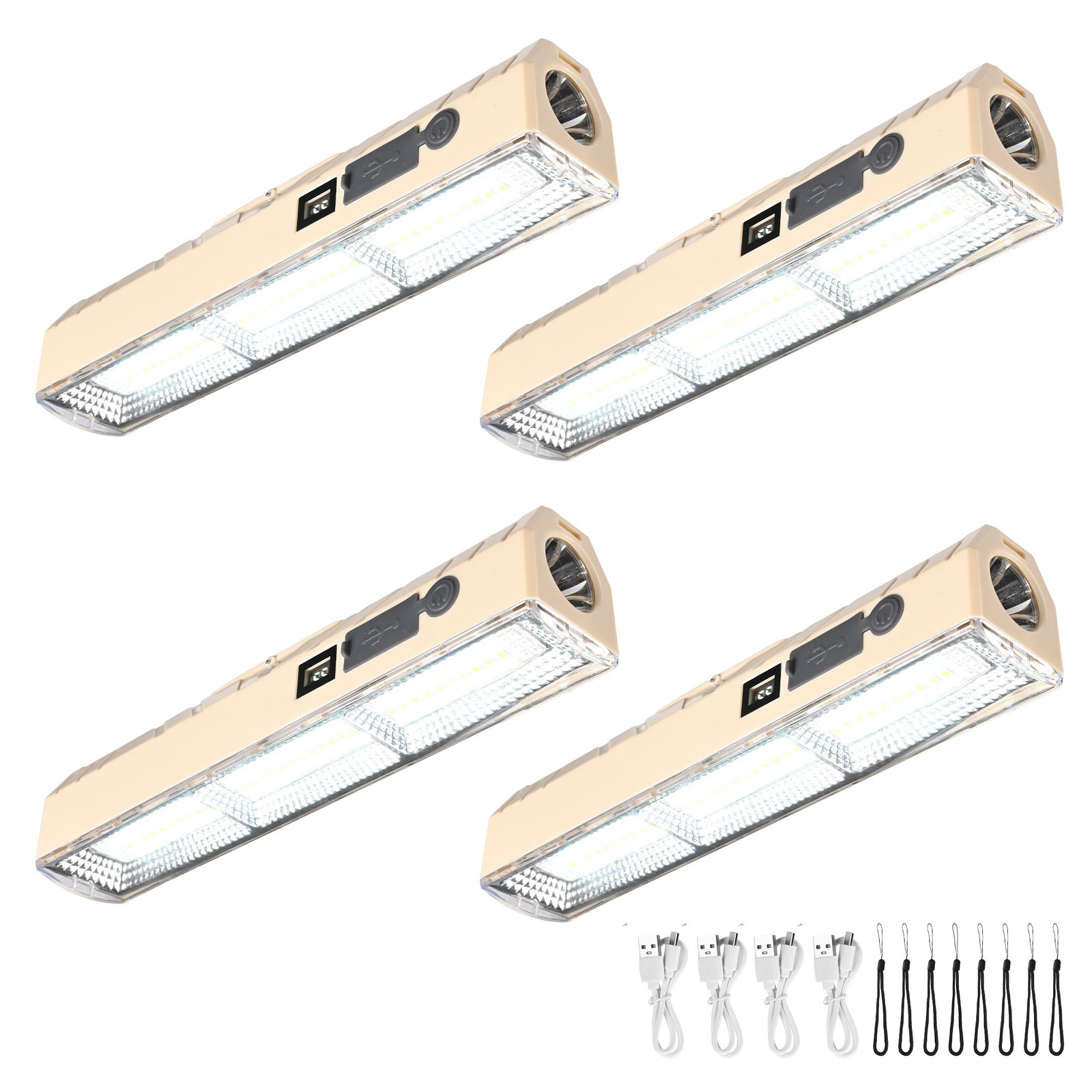 InstaHibit 4 Pcs Rechargeable Magnetic Work Light LED w/ Hook 5 Modes for Canopy