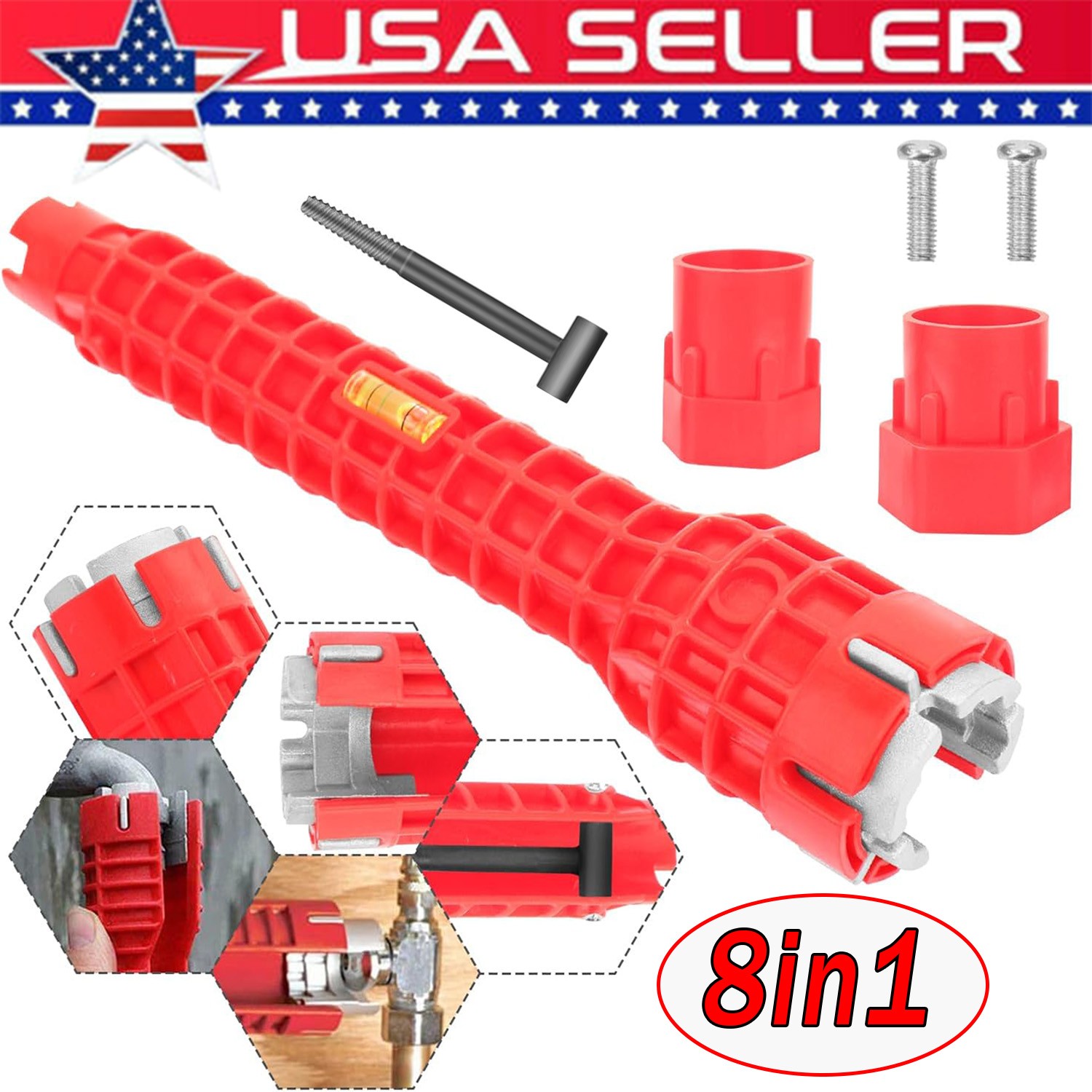 8in1 Multi tool Faucet Sink Installer Pipe Wrench For Plumbers & Homeowners Lot